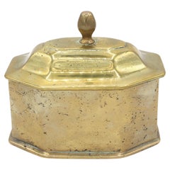 Antique Mid-Late 18th Century English Cast Brass Tobacco Box