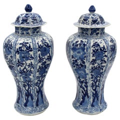Mid-Late 18th Century Pair of Chinese Export Covered Jars