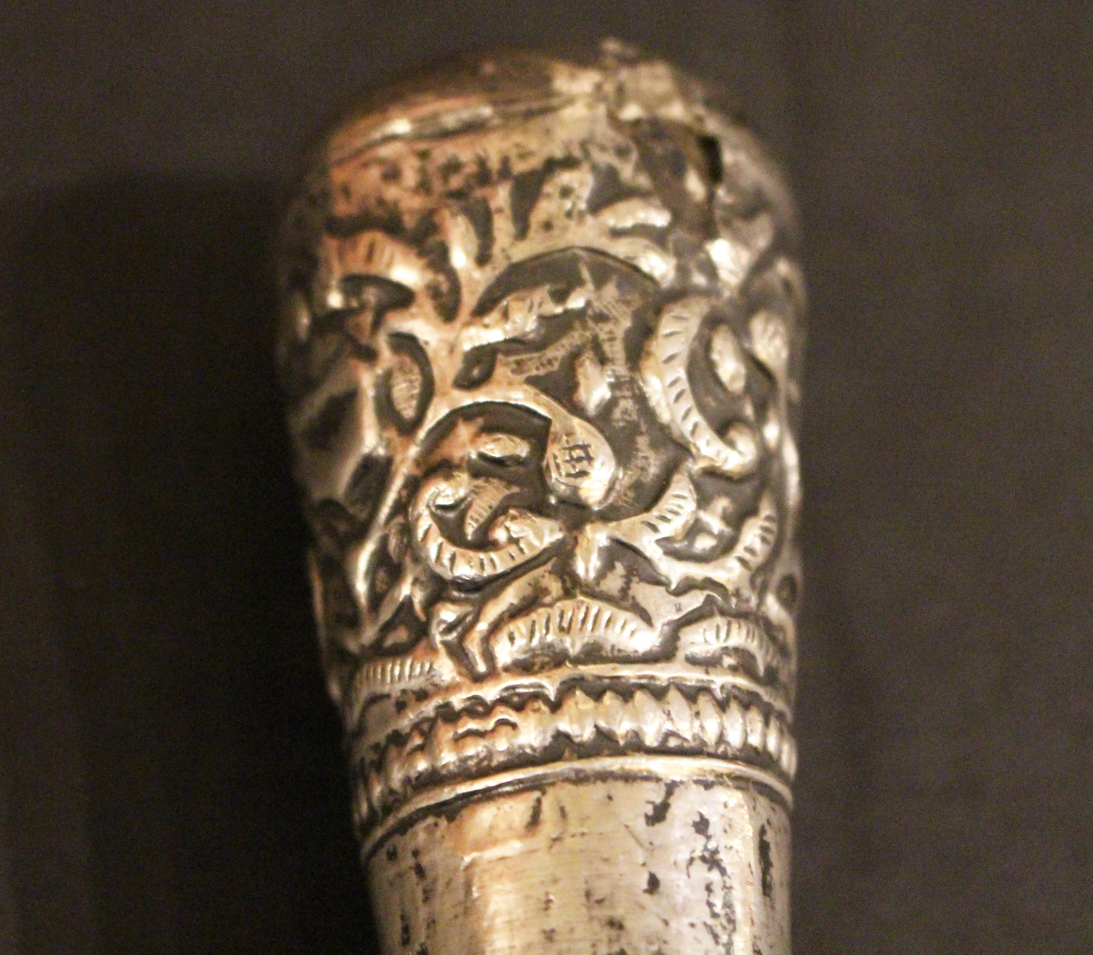 Mid-Late 19th Century Anglo-Indian Raj Era Walking Stick In Good Condition For Sale In Chapel Hill, NC