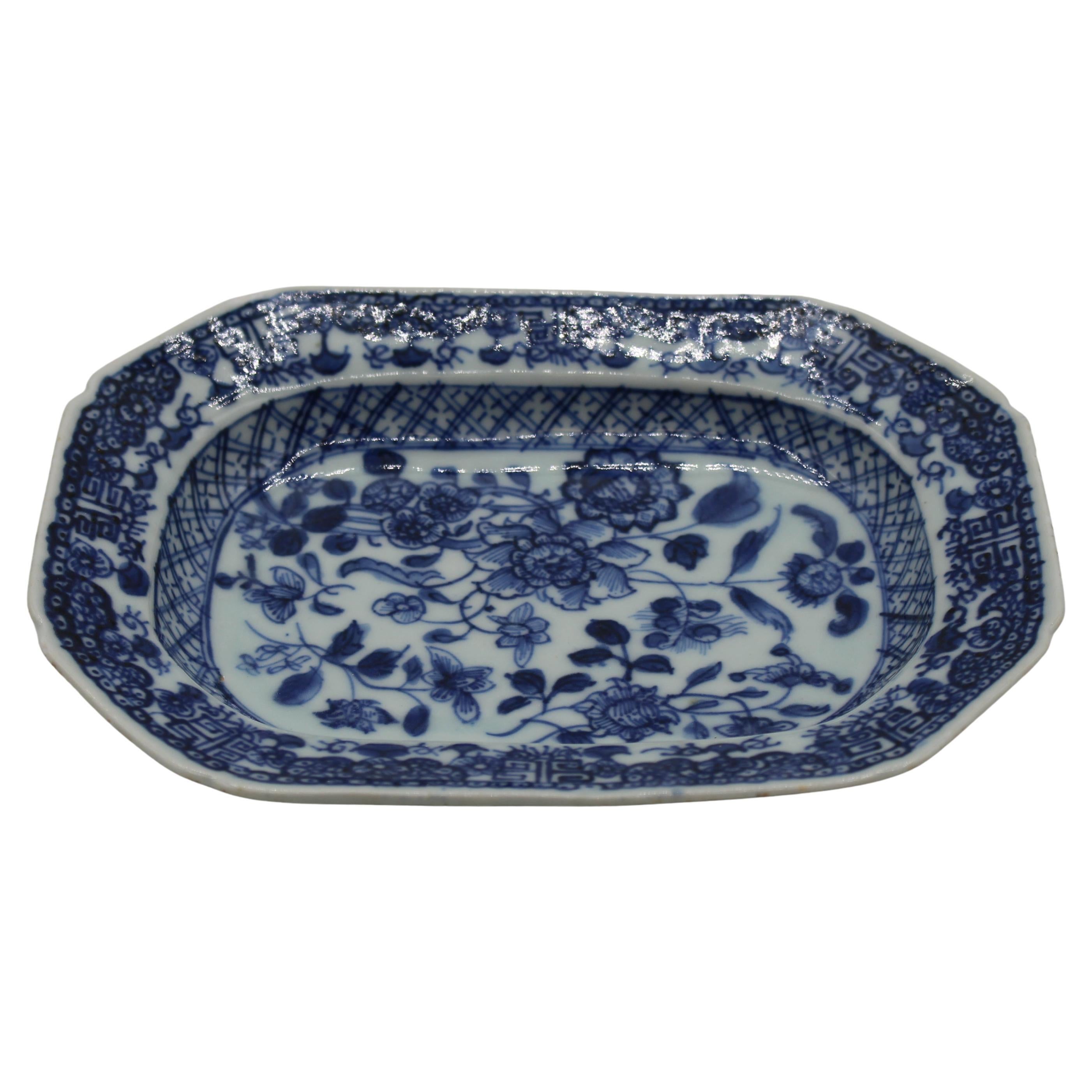 Mid-Late 19th Century Chinese Export Blue & White Small Serving Dish or Platter