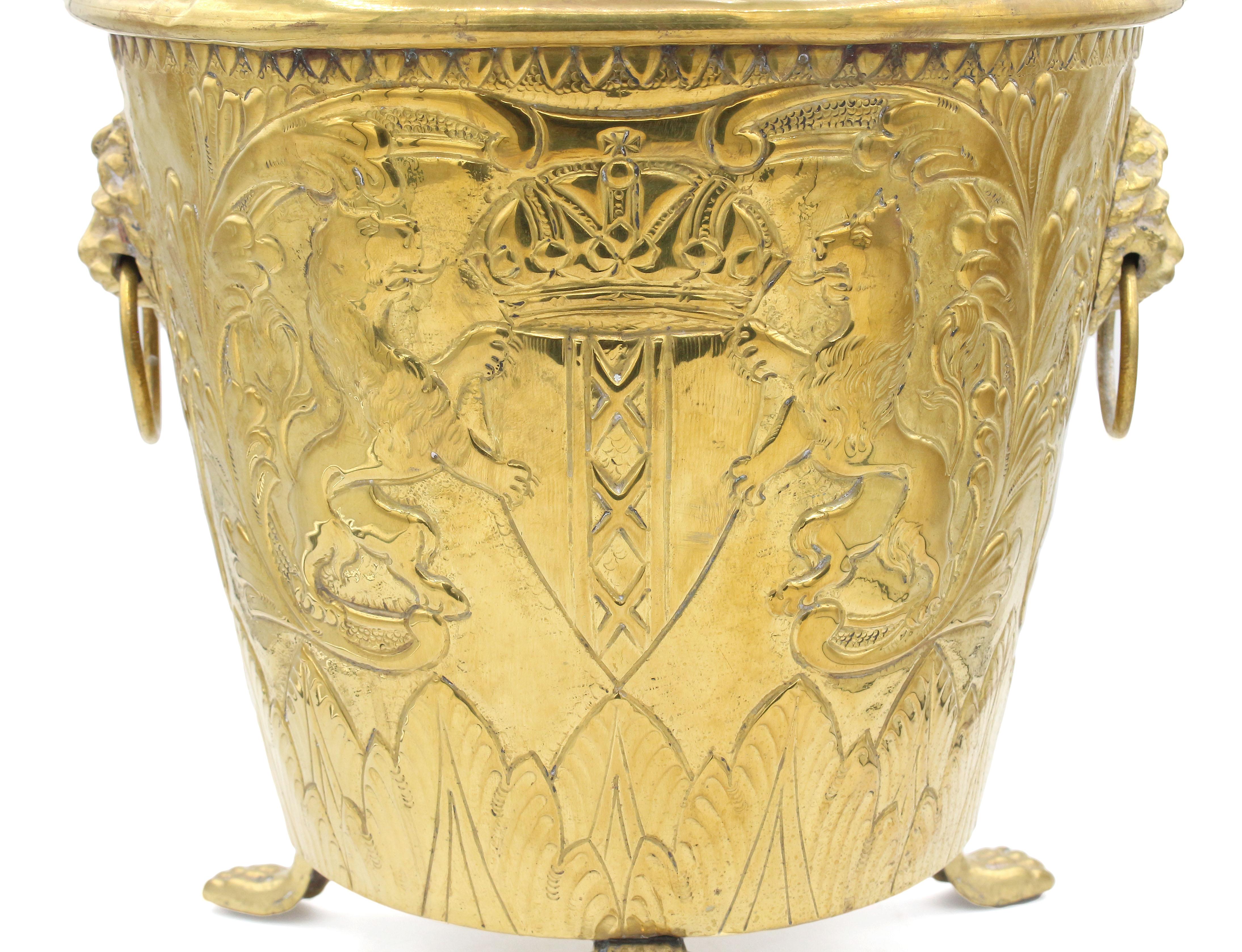 Mid-Late 19th Century Dutch Brass Jardiniere 1