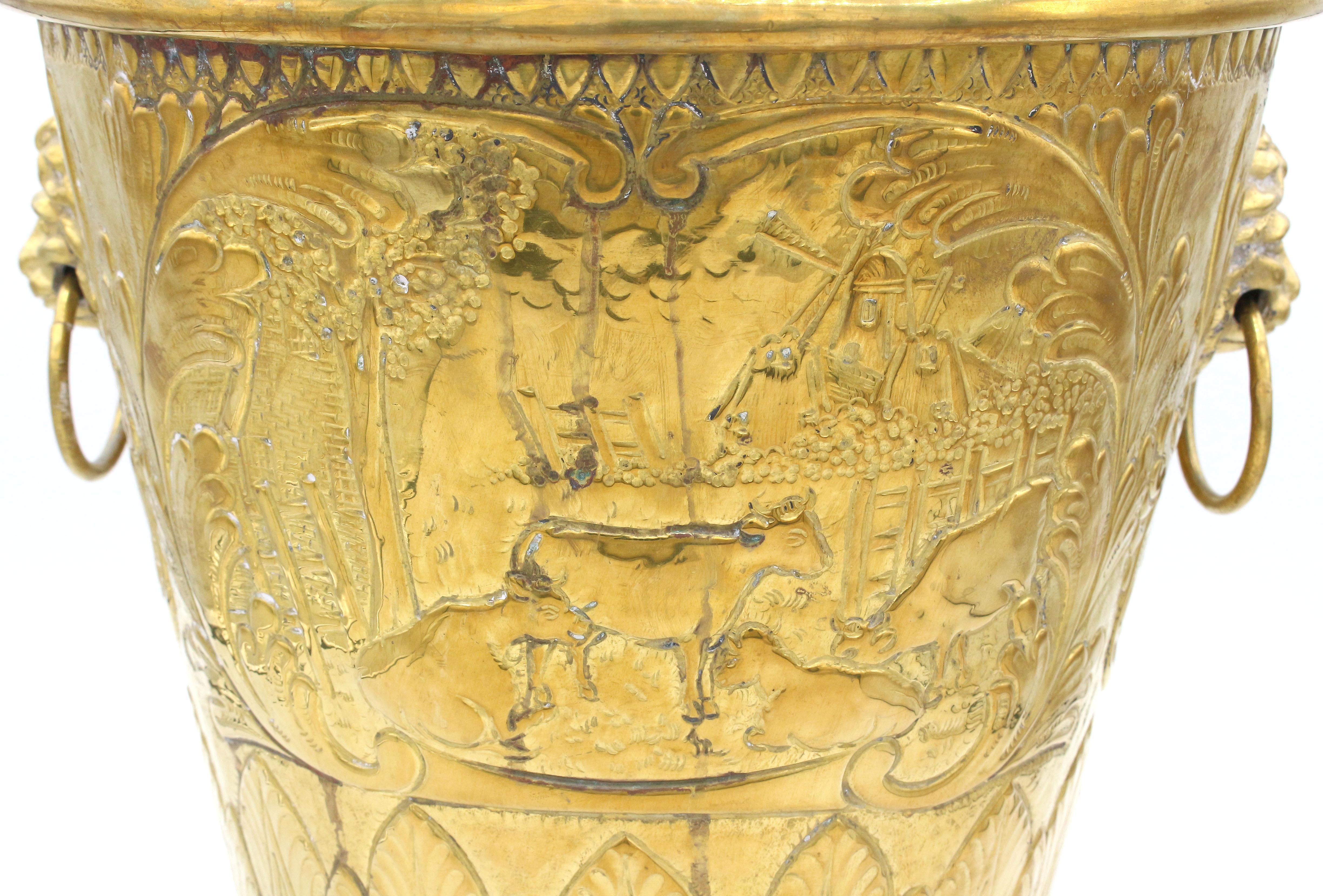 Mid-Late 19th Century Dutch Brass Jardiniere 2