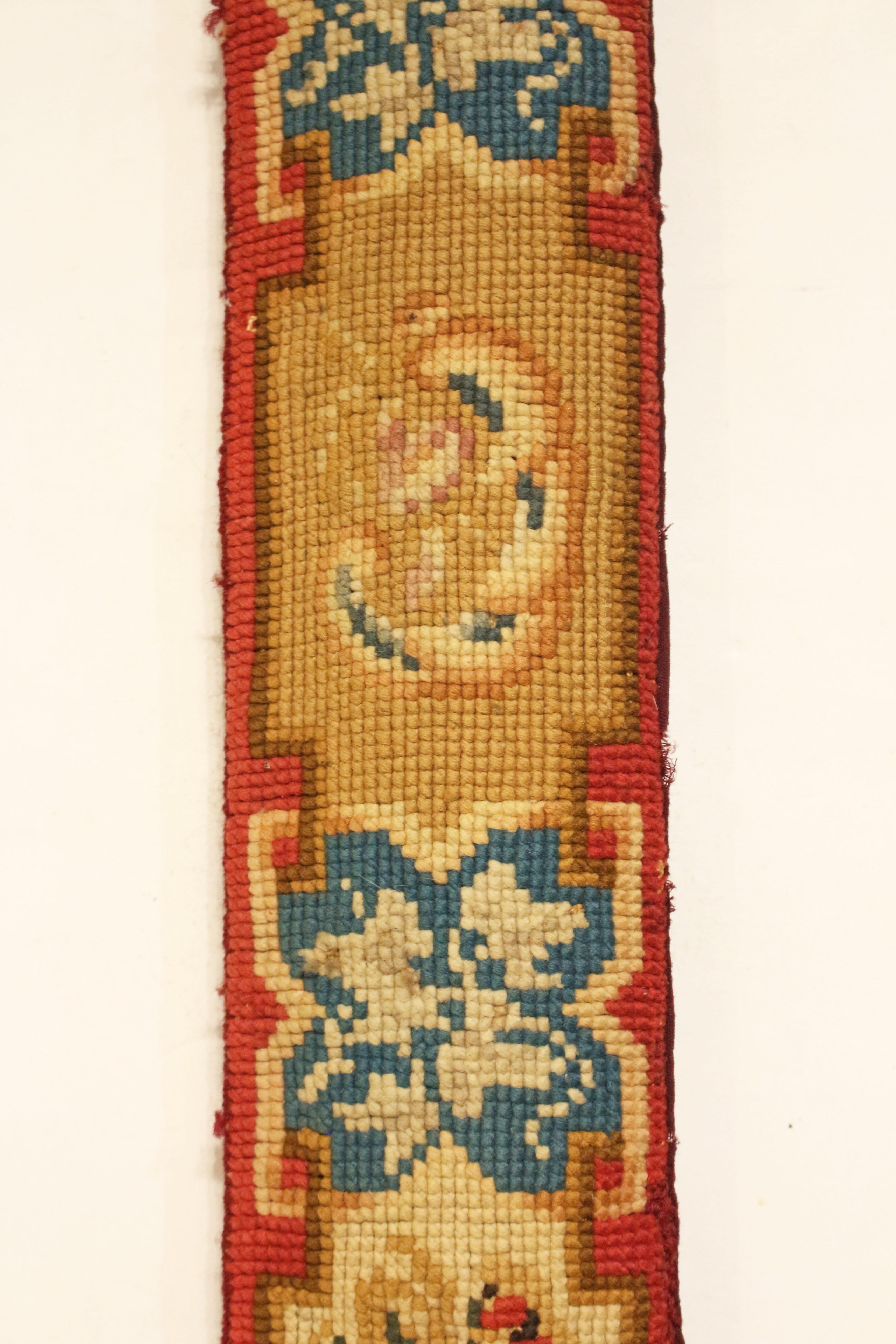 Victorian Mid-Late 19th Century English Needlepoint Bell Pull For Sale