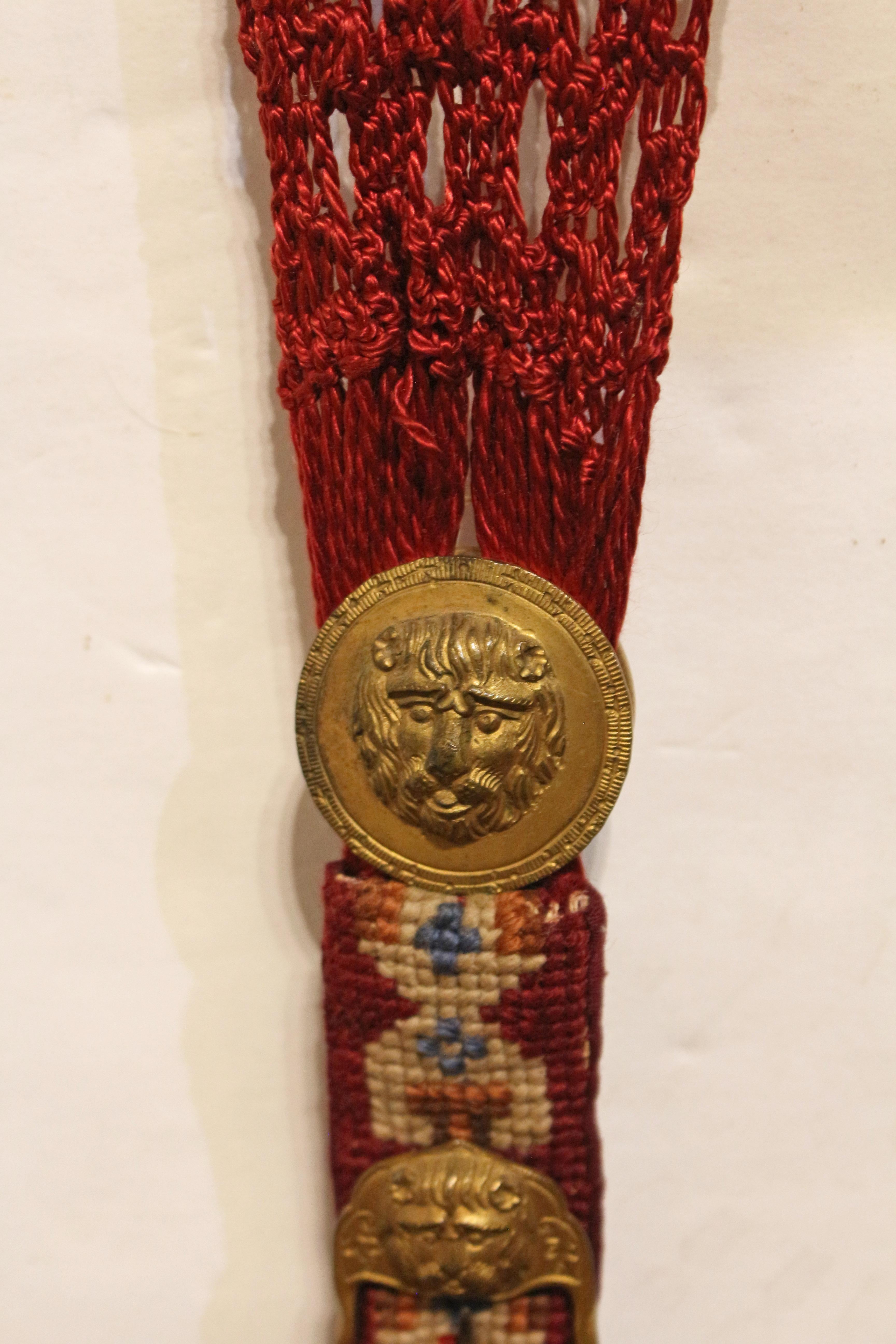 Thread Mid-Late 19th Century English Needlepoint Bell Pull For Sale