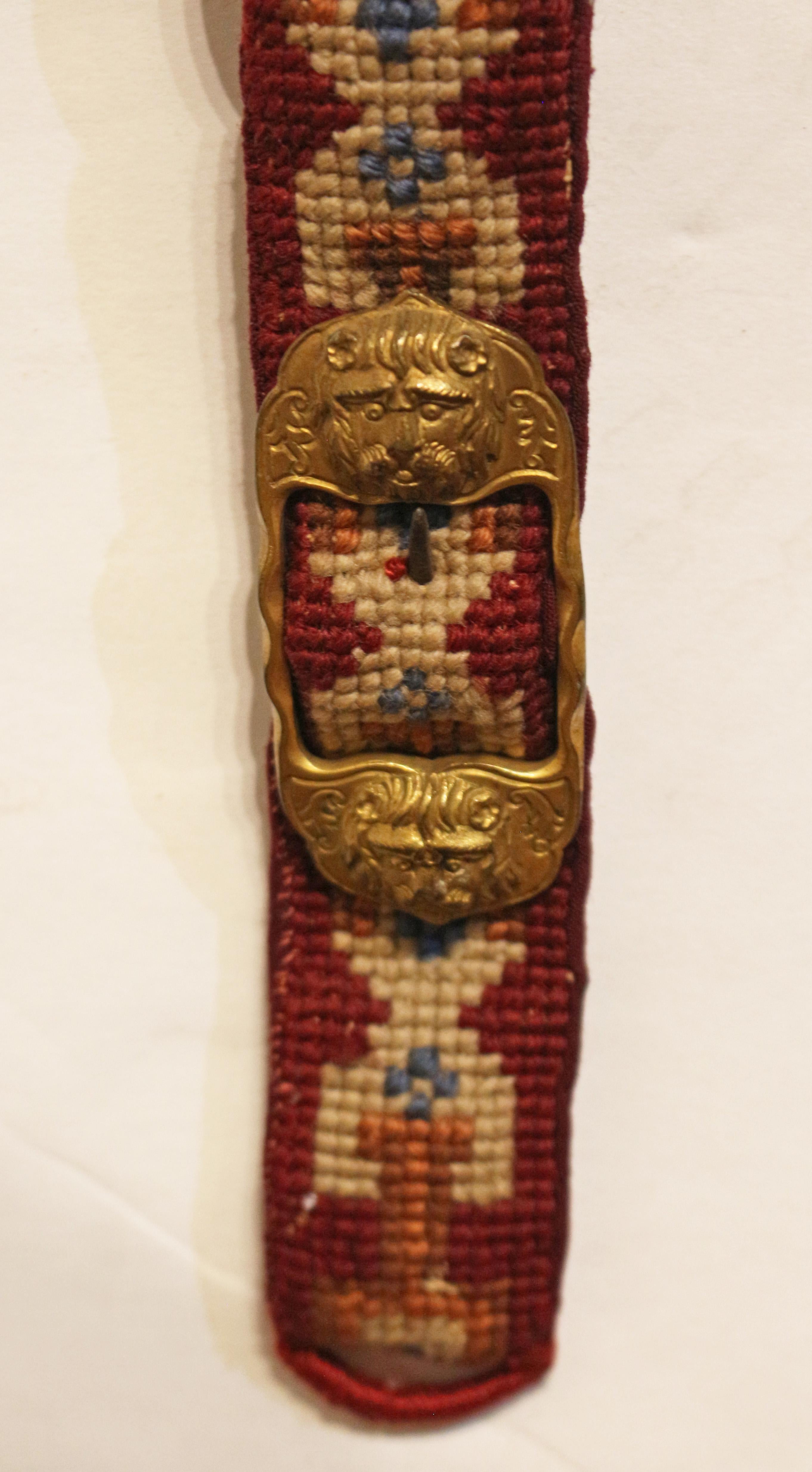 Mid-Late 19th Century English Needlepoint Bell Pull For Sale 1