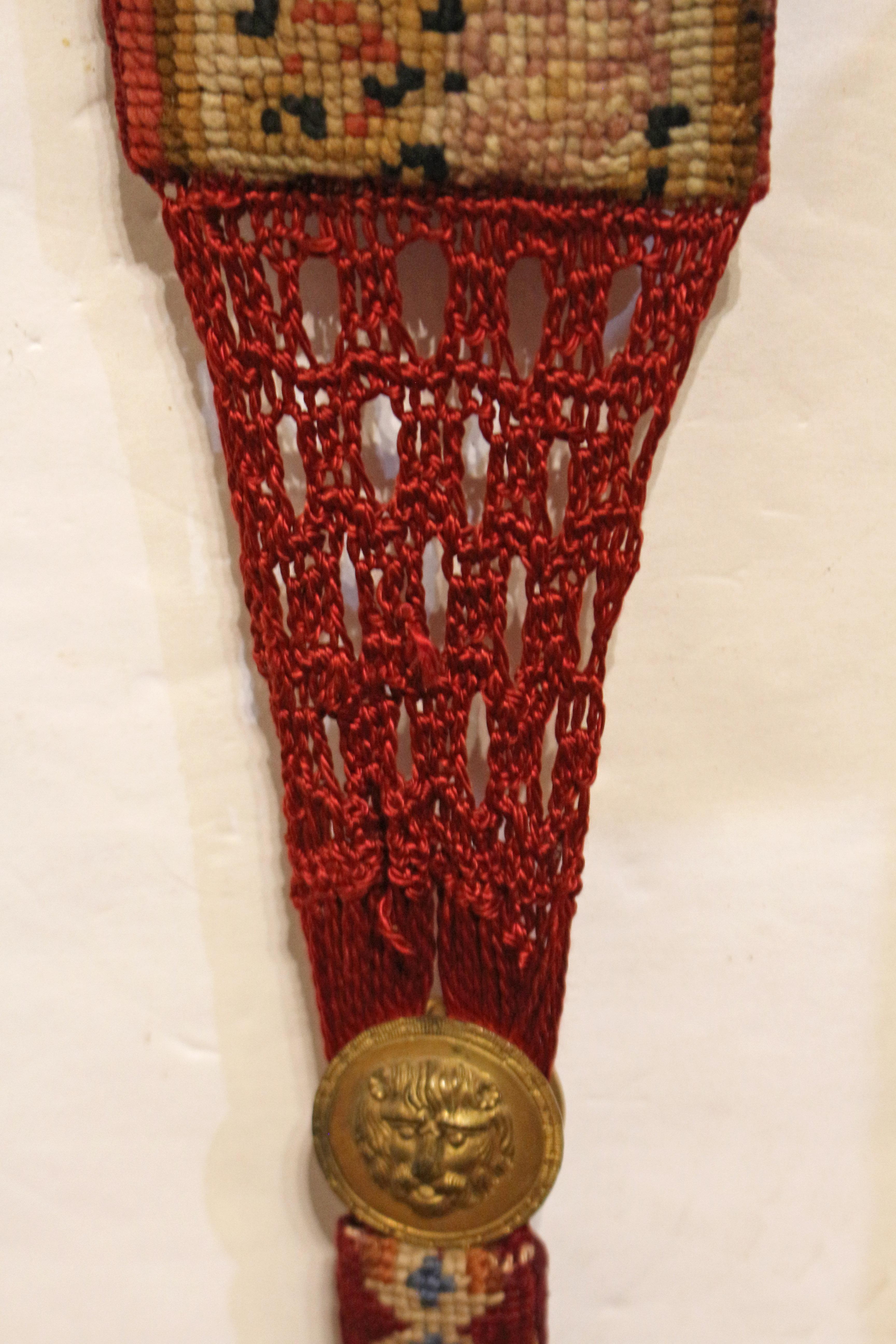 Mid-Late 19th Century English Needlepoint Bell Pull For Sale 2