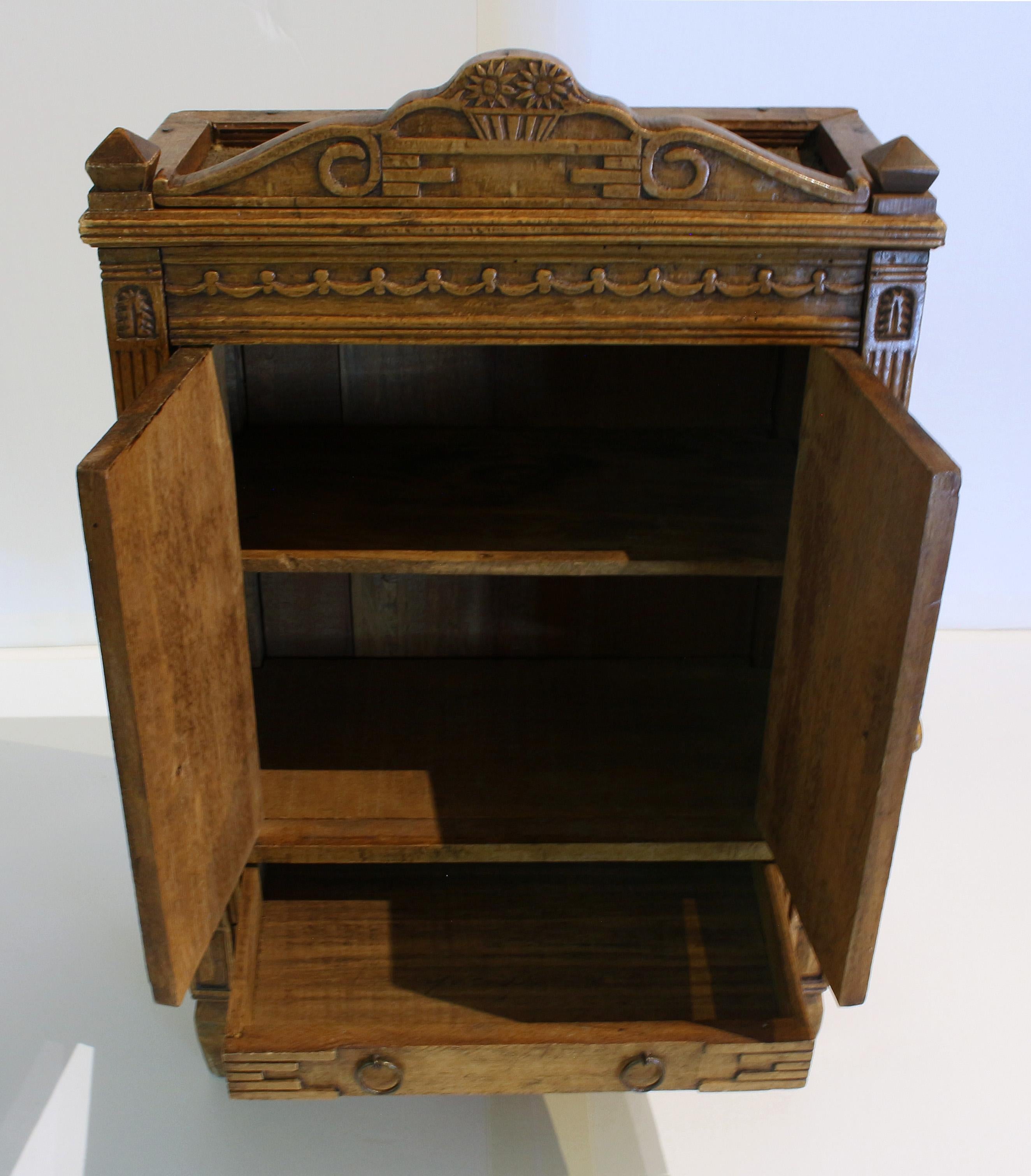 Mid-Late 19th Century Miniature Armoire In Good Condition In Chapel Hill, NC