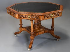 Mid-Late 19th Century Oak Octagonal Library Table by T.H. Filmer & Sons, London