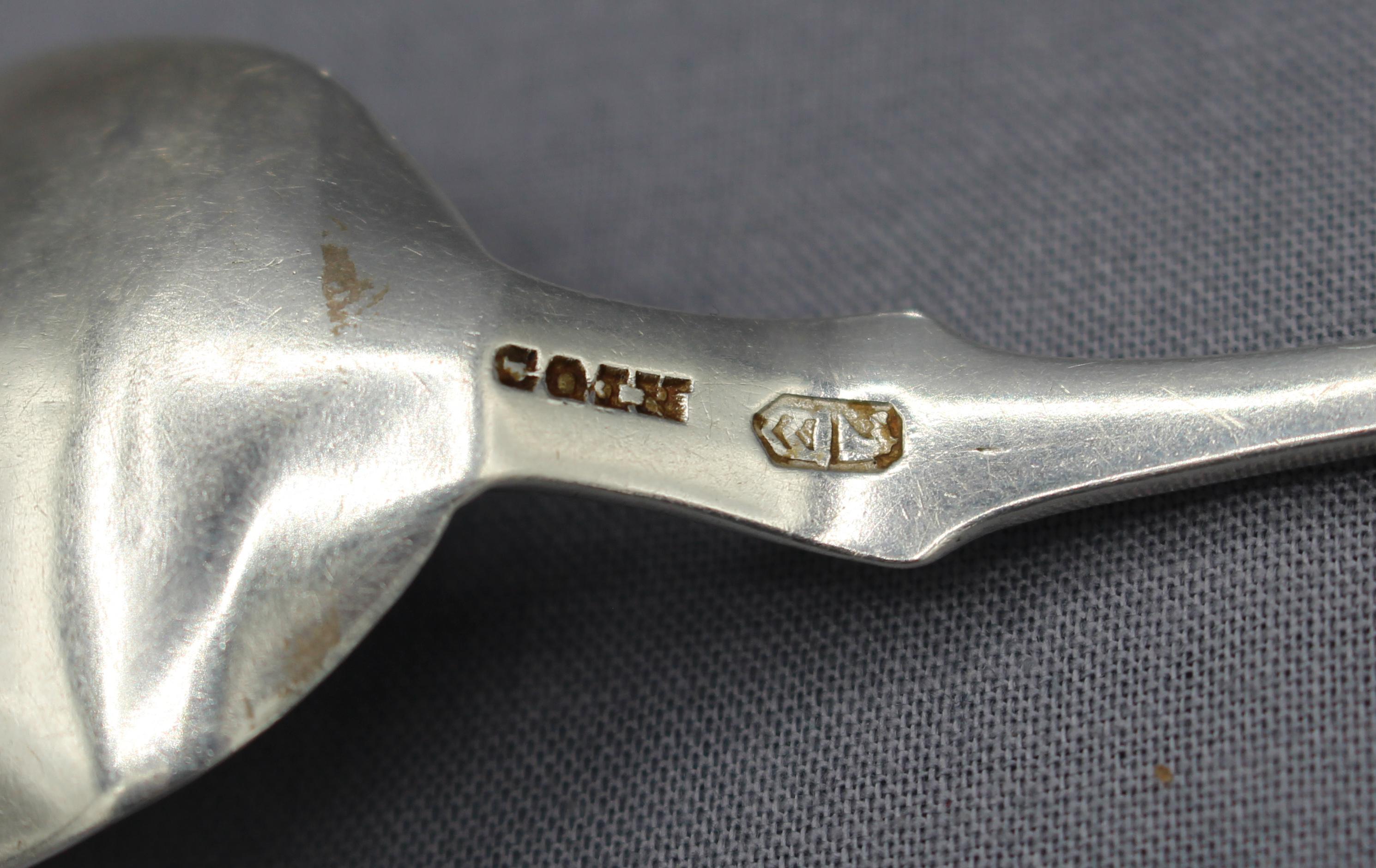 Americano Coppia di cucchiaini d'argento di J.T. della metà del XIX secolo. Giovane in vendita