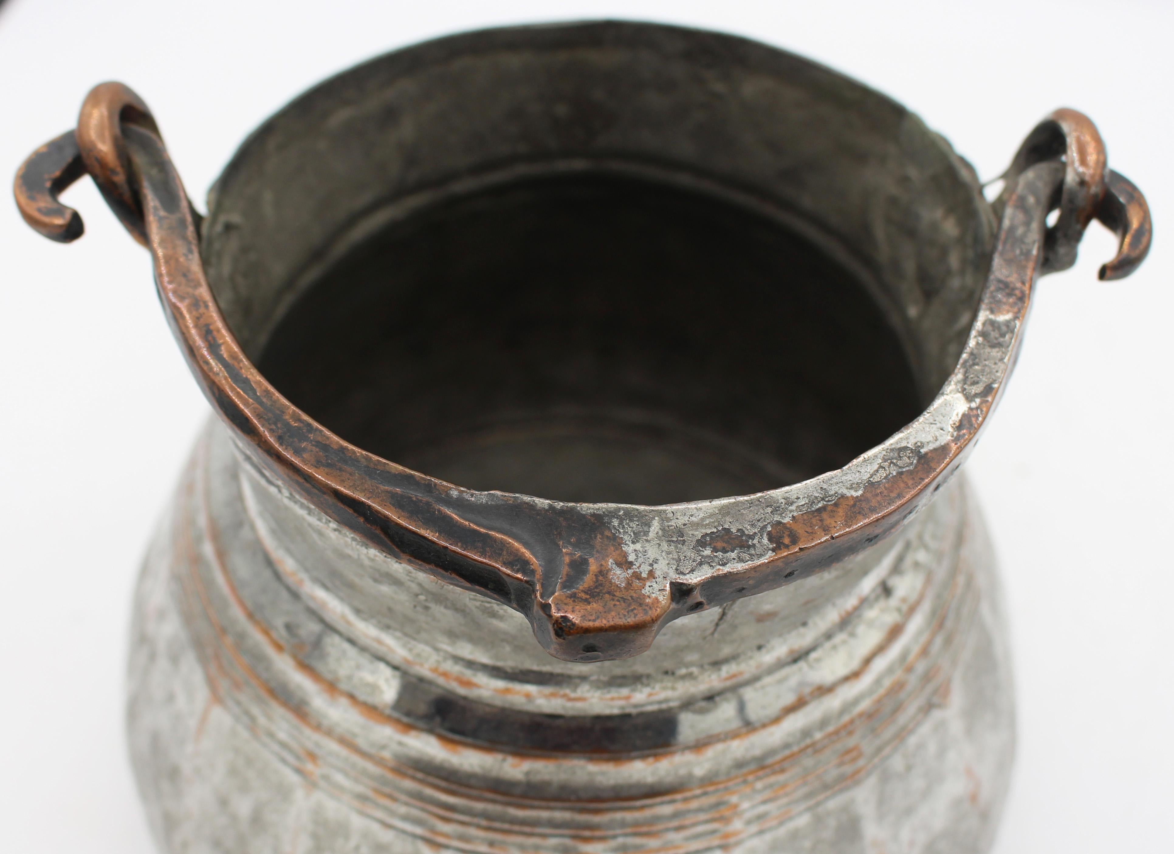 Mid-Late 19th Century Tinned Copper Cooking or Yogurt Pot From Eastern Turkey For Sale 1