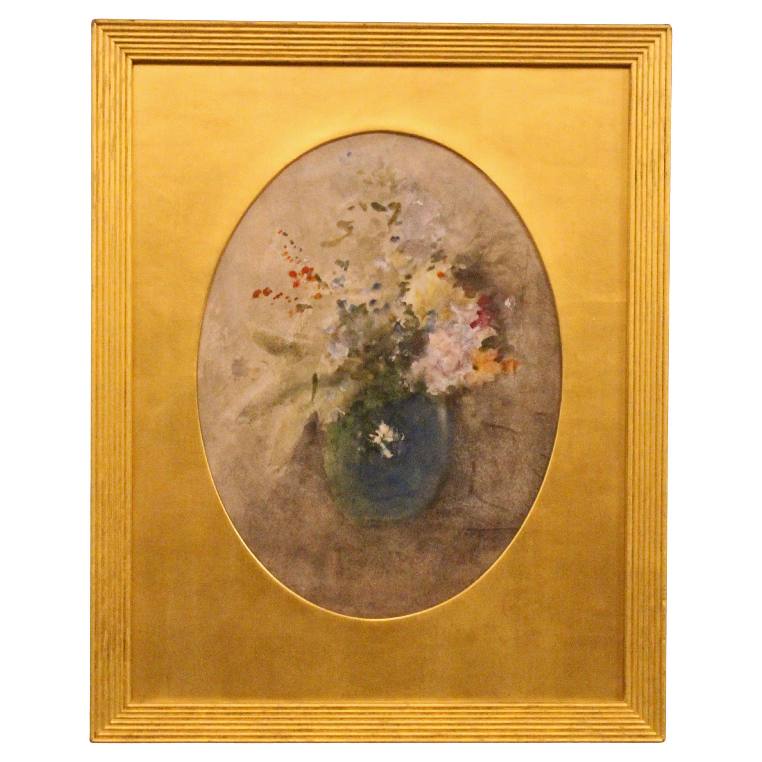 Mitte/Ende des 19. Jahrhunderts Aquarell von H.B. Brabazon "Blumen in einer Vase" im Angebot