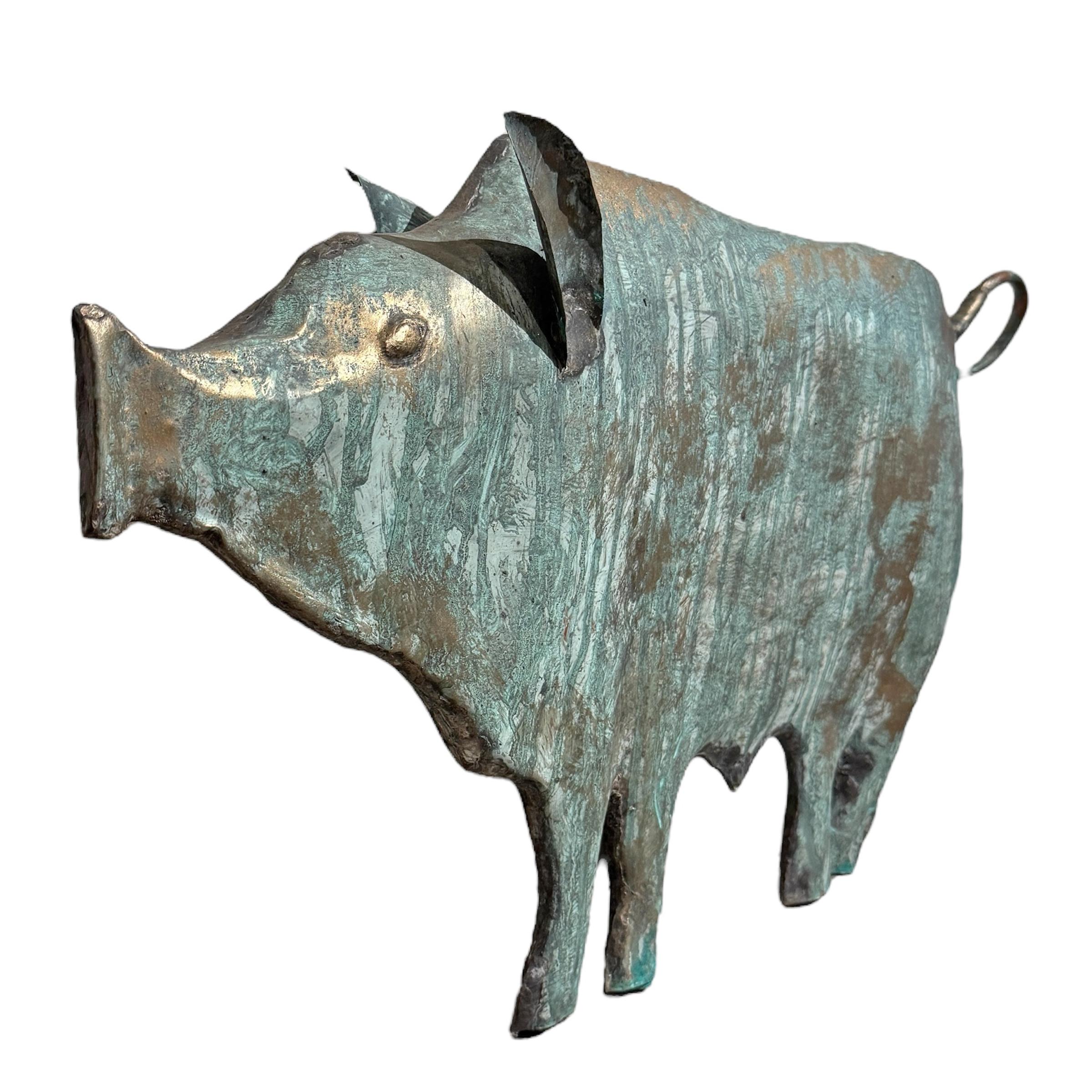 Artisanat Girouette en cuivre à cochon du milieu du 20e siècle en vente