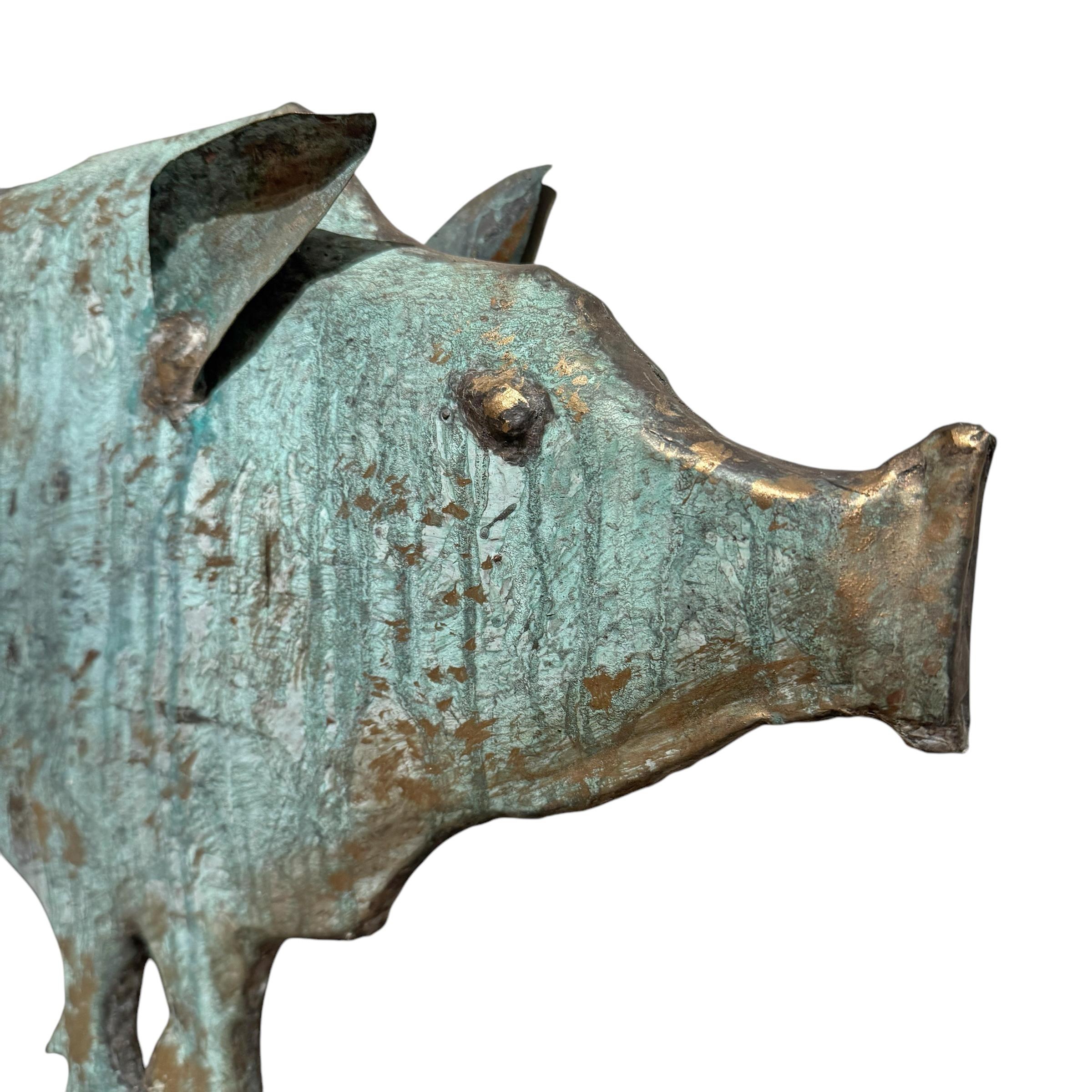 20ième siècle Girouette en cuivre à cochon du milieu du 20e siècle en vente