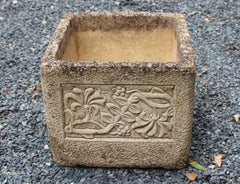Mid-late 20th Century English Square Cast Stone Planter by Cotswolds Studios