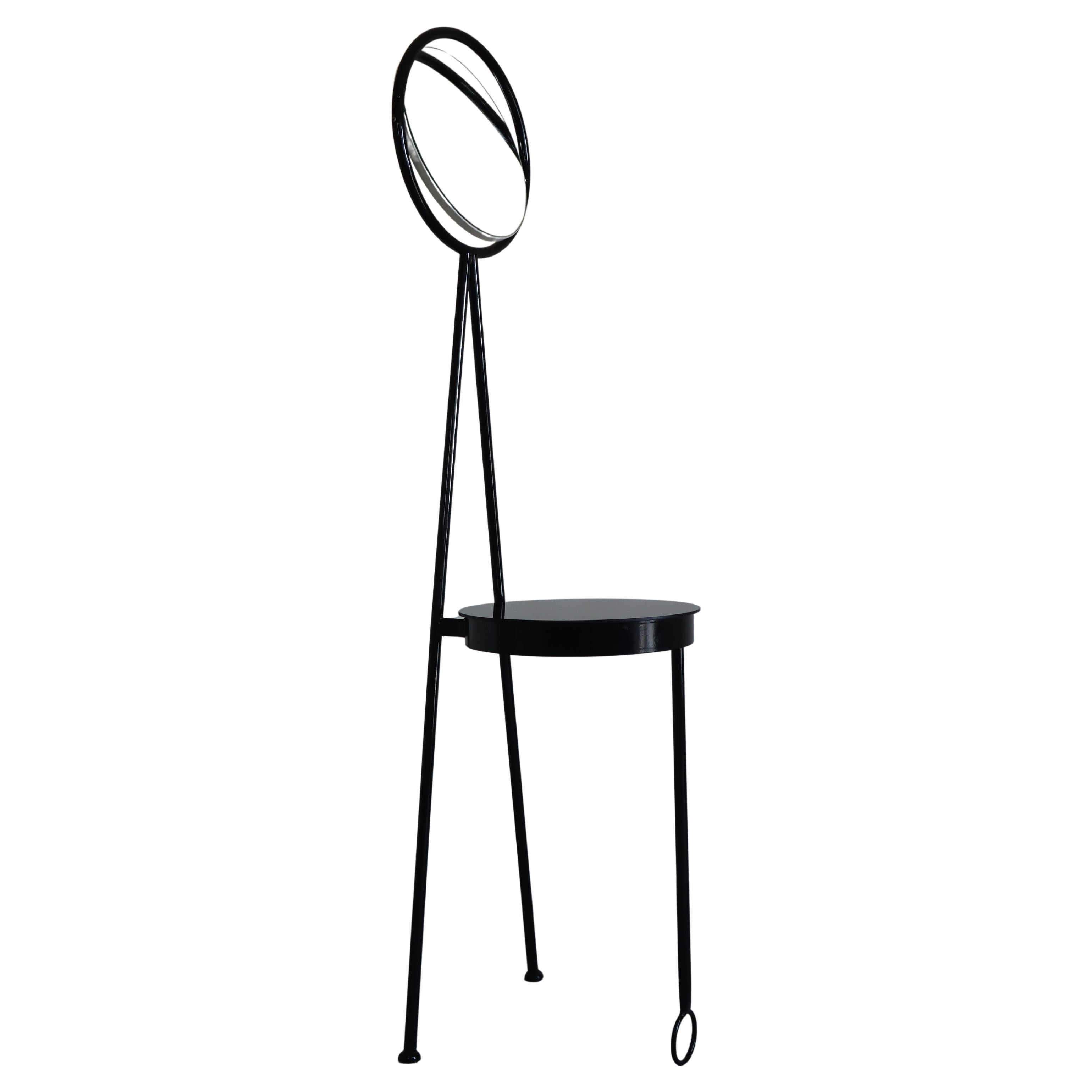 Mid-century modern black white vanity table Philippe Starck style, Italy, 1990s