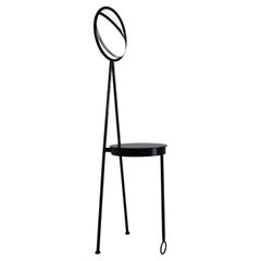 Mid-century modern black white vanity table Philippe Starck style, Italy, 1990s