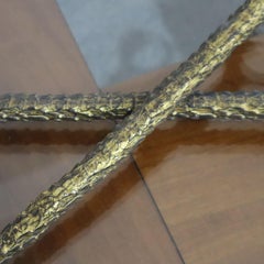 Mid-century modern bronze eagle paw shaped curtain rod, Italy, 1940s