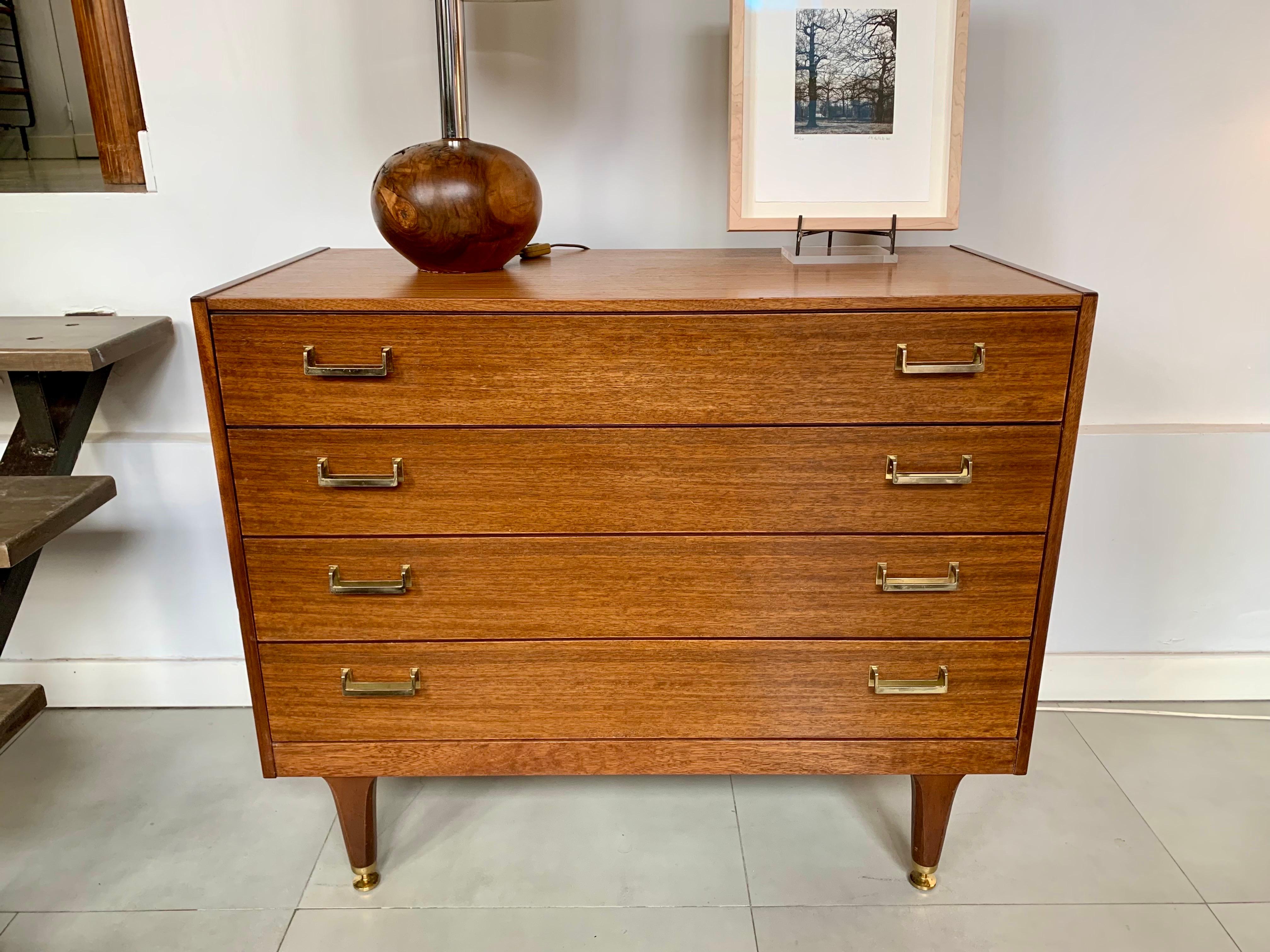 Mid-Century Modern Mid Modern Century Commode Chest of Drawers Teak Wood For Sale