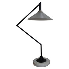 Mid-century modern marble metal table lamp Gino Sarfatti Flos style Italy 1970