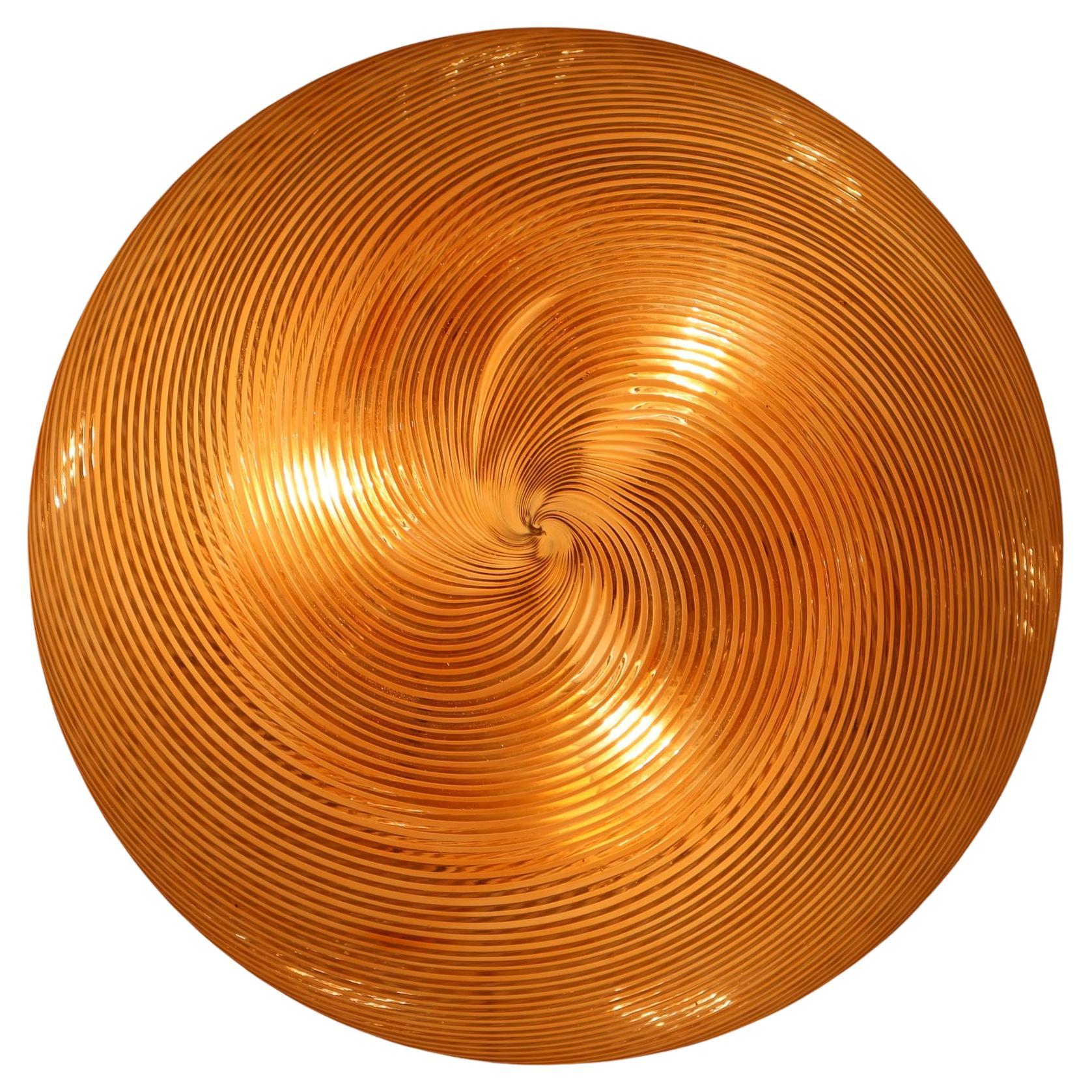 Mid-century modern murano glass "Filigrana" wall light sconce Venini Italy 1950