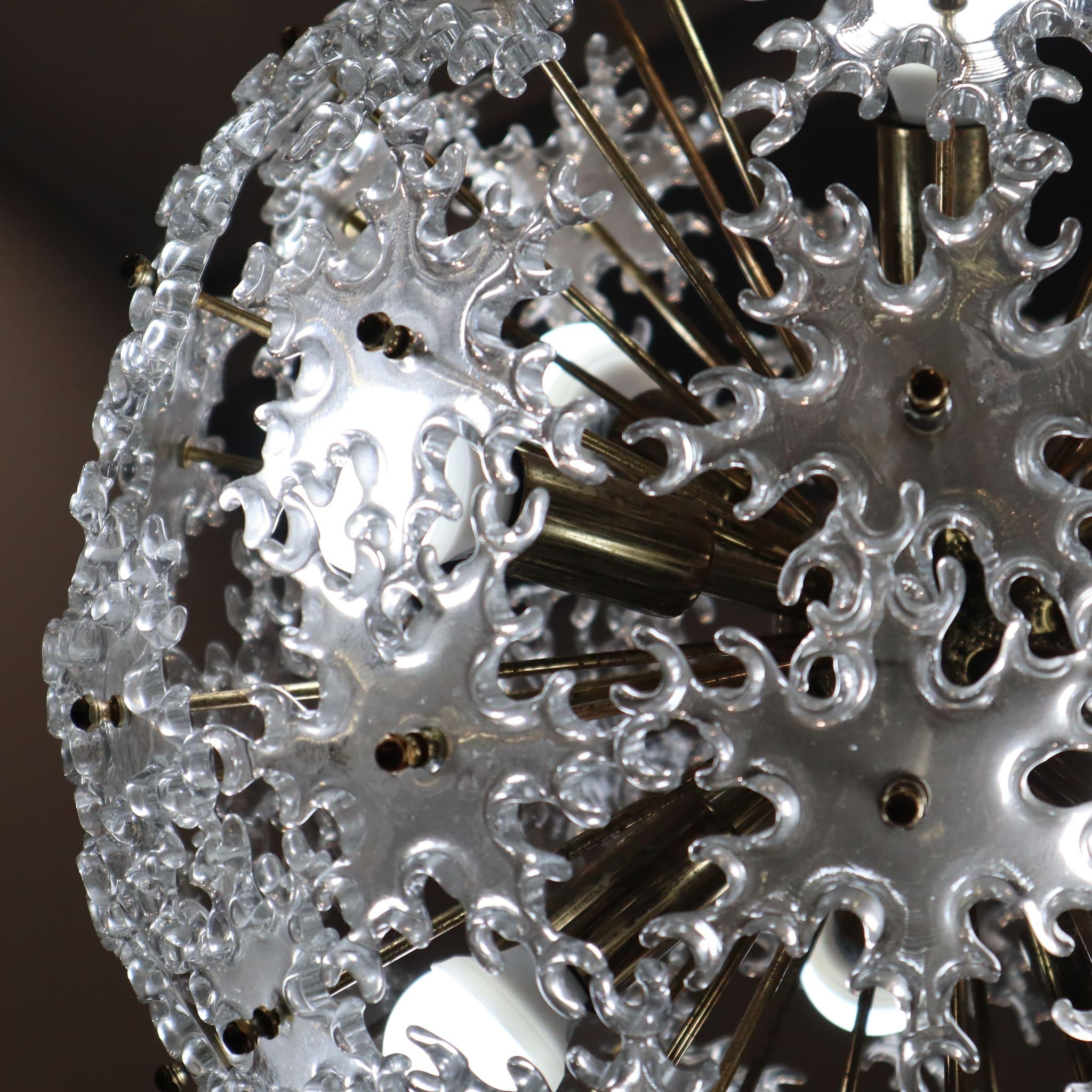 Mid-Century Modern Mid-modern century murano glass sputnik chandelier Mazzega style Italy 1960 For Sale