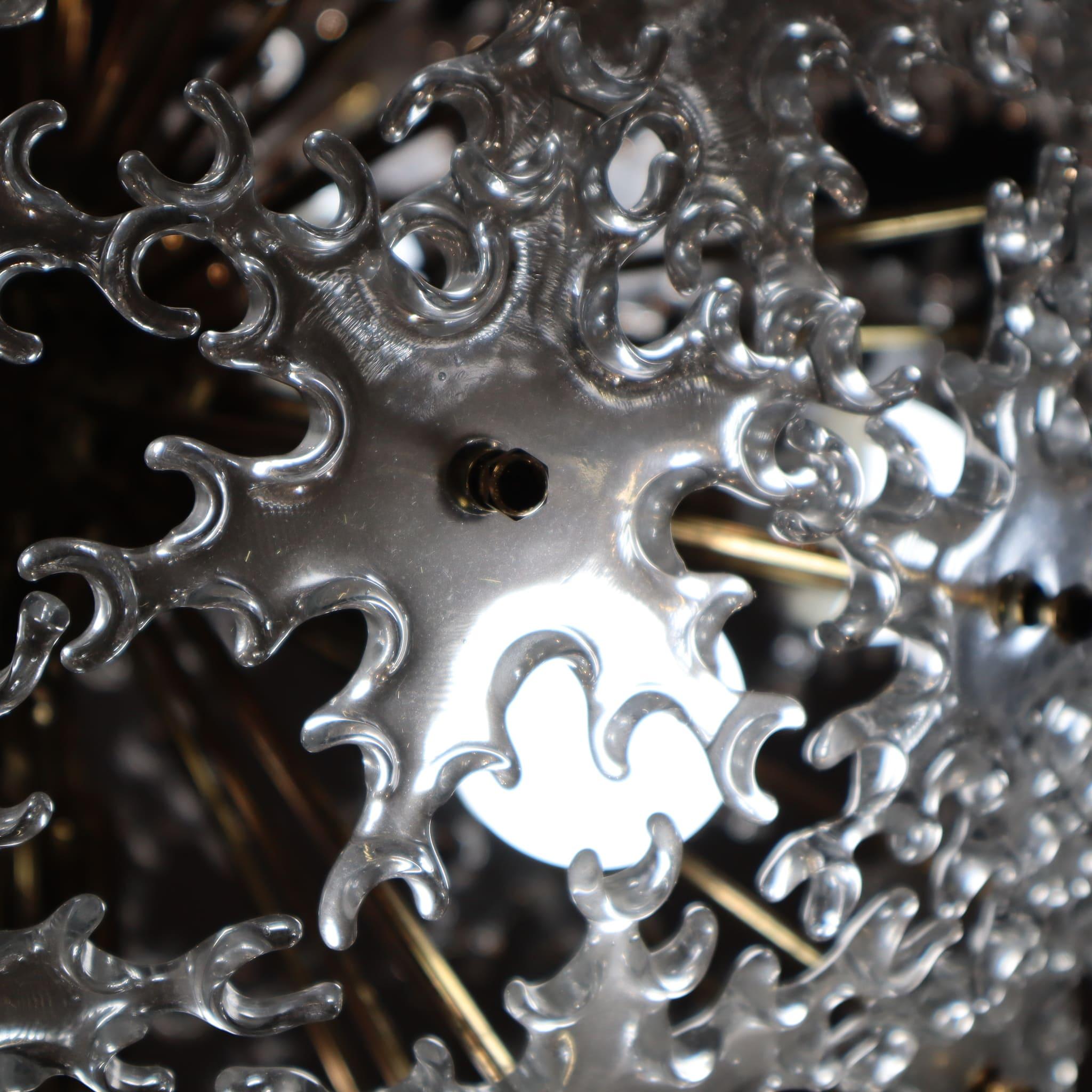 Italian Mid-modern century murano glass sputnik chandelier Mazzega style Italy 1960 For Sale
