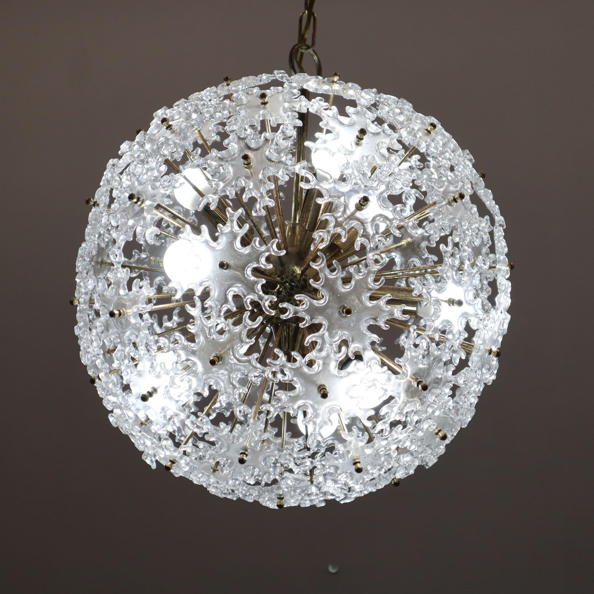 Mid-modern century murano glass sputnik chandelier Mazzega style Italy 1960 For Sale 1
