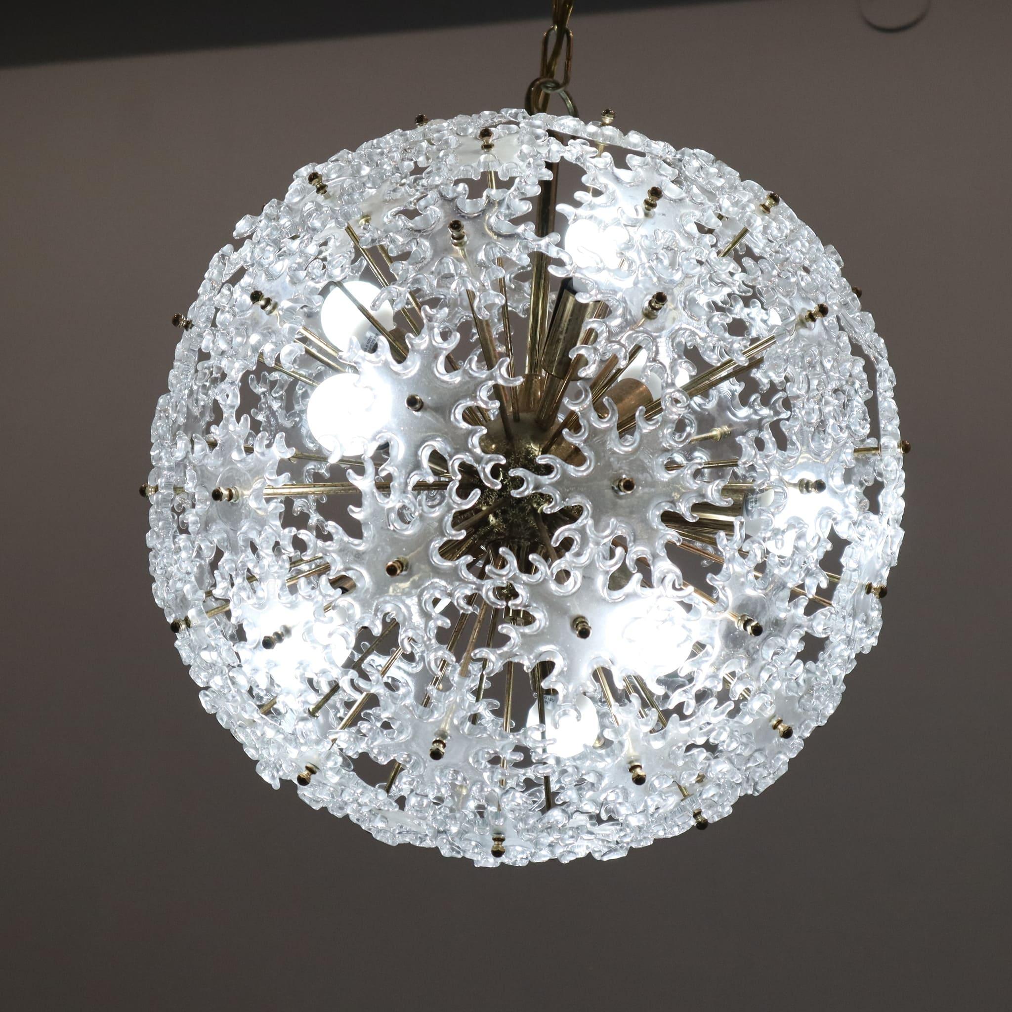 Mid-modern century murano glass sputnik chandelier Mazzega style Italy 1960 For Sale 2