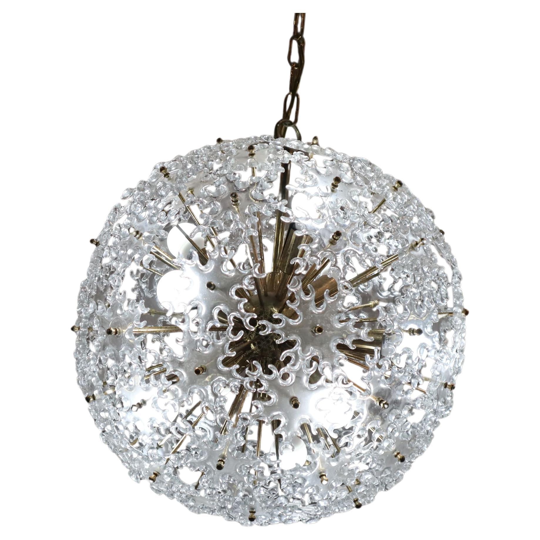 Mid-modern Jahrhundert Murano Glas Sputnik Kronleuchter Mazzega Stil Italien 1960