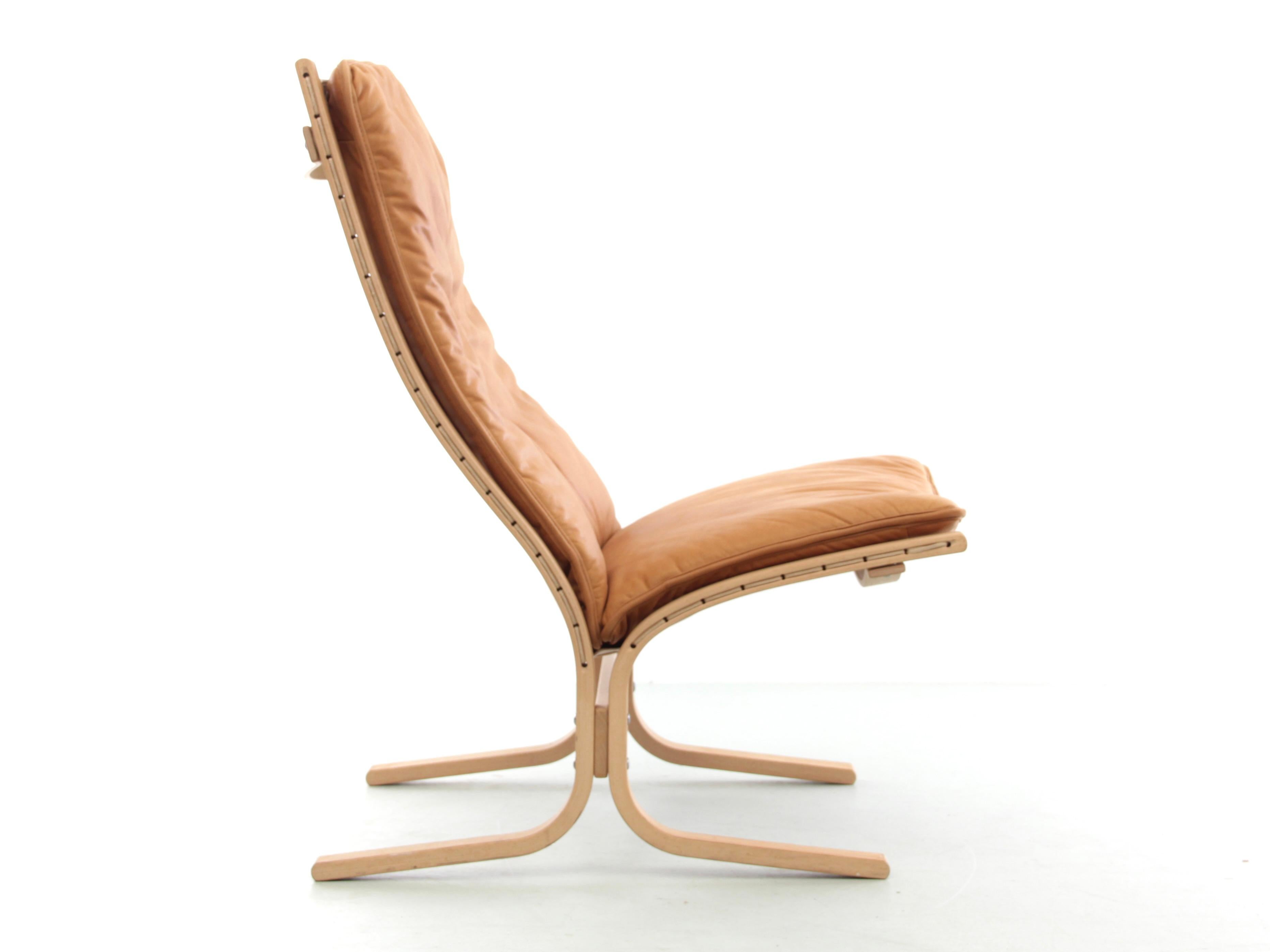 Leather Mid-Century Modern Siesta Fiora Loungechair, Hight Back by Ingmar Relling. New  For Sale