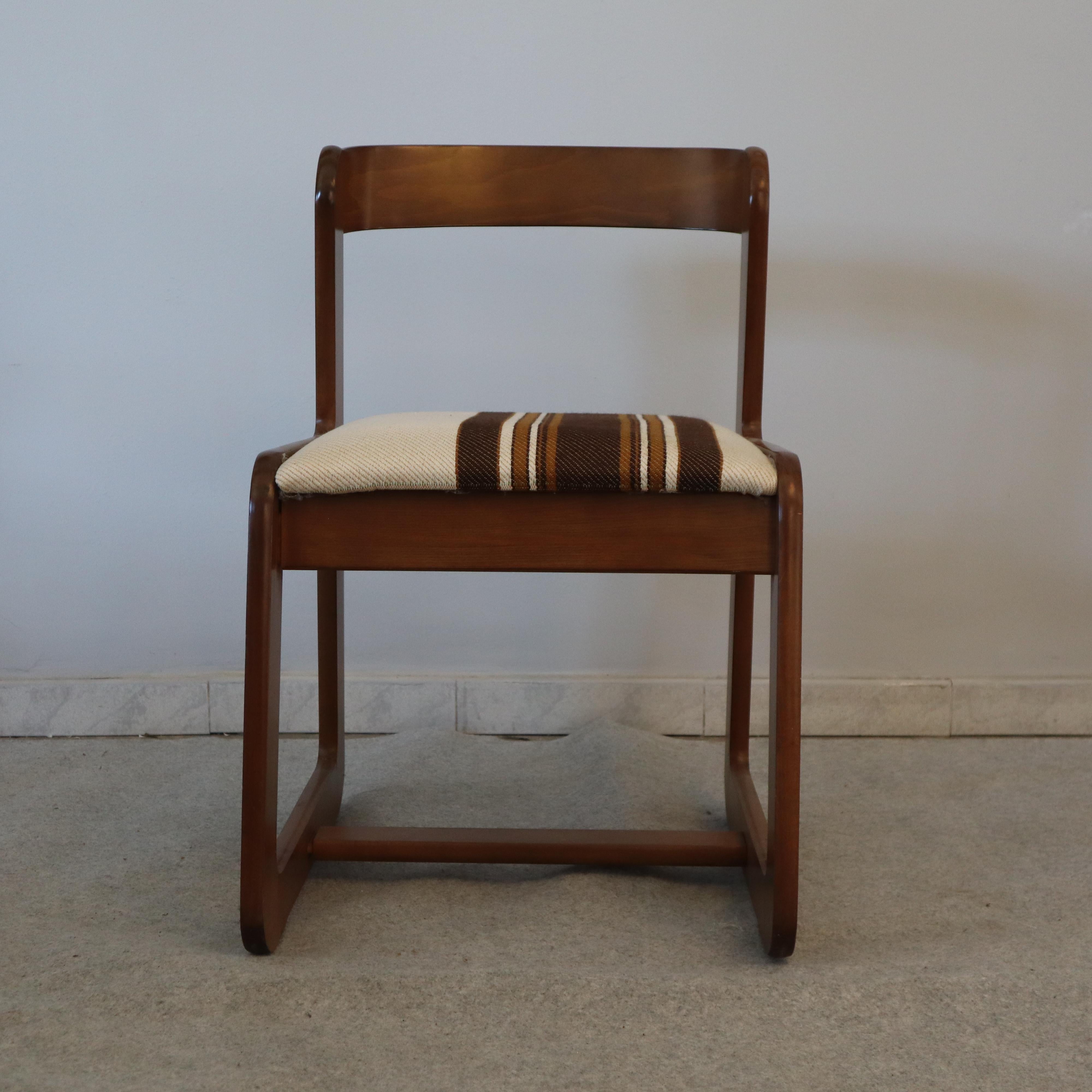 Six chaises en bois de Willy Rizzo pour Mario Sabot, Italie, années 1970 en vente 5