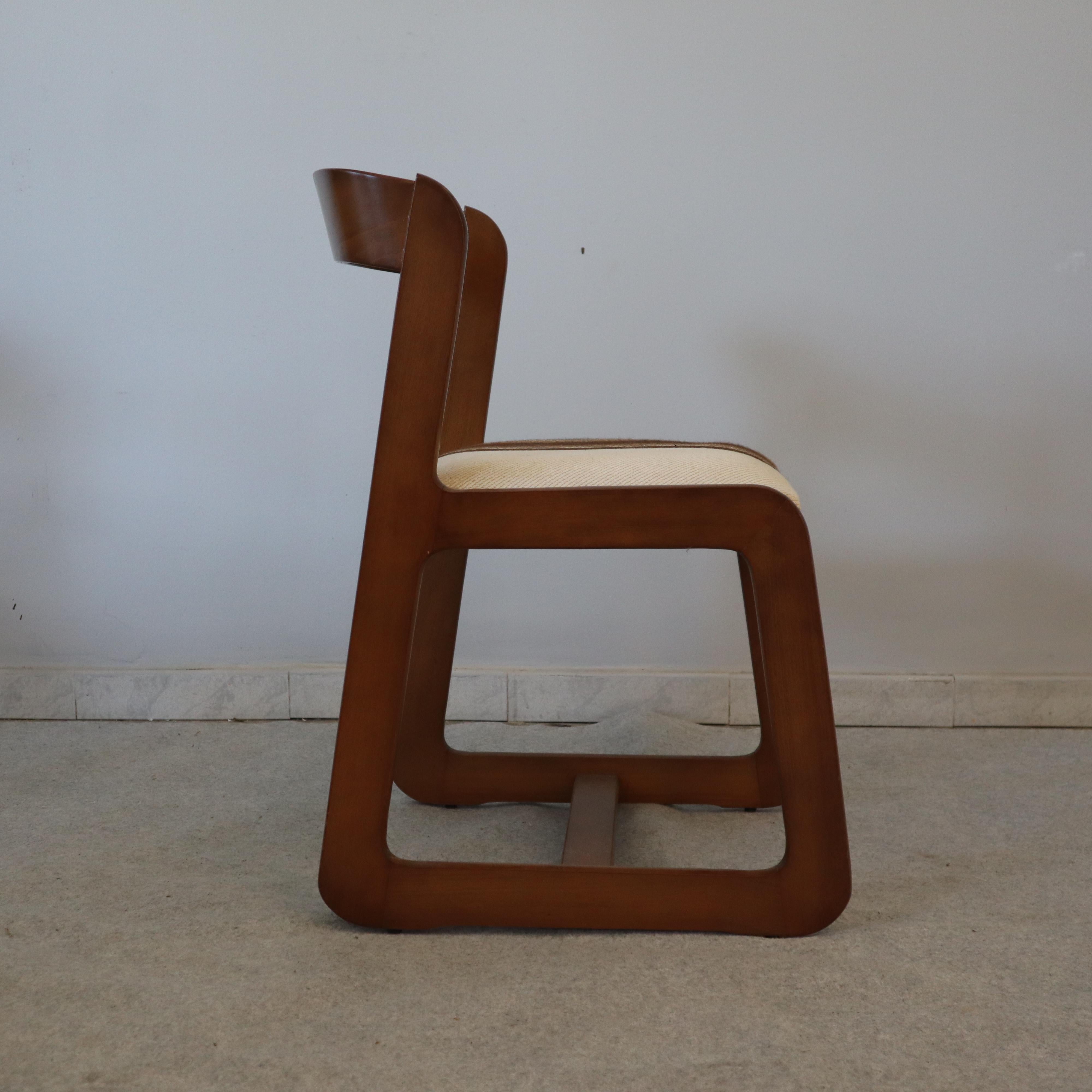 Six chaises en bois de Willy Rizzo pour Mario Sabot, Italie, années 1970 en vente 6