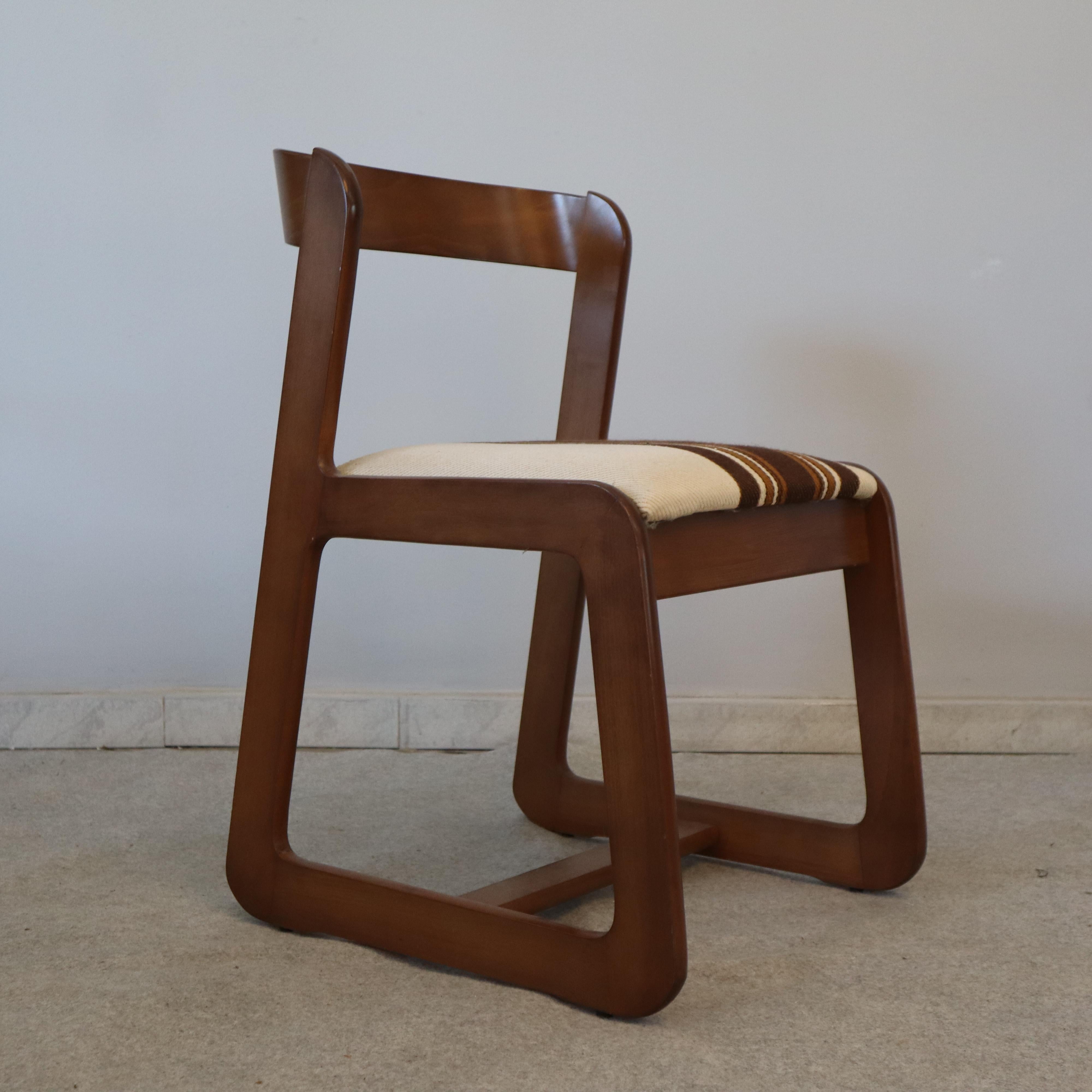 Six chaises en bois de Willy Rizzo pour Mario Sabot, Italie, années 1970 en vente 8