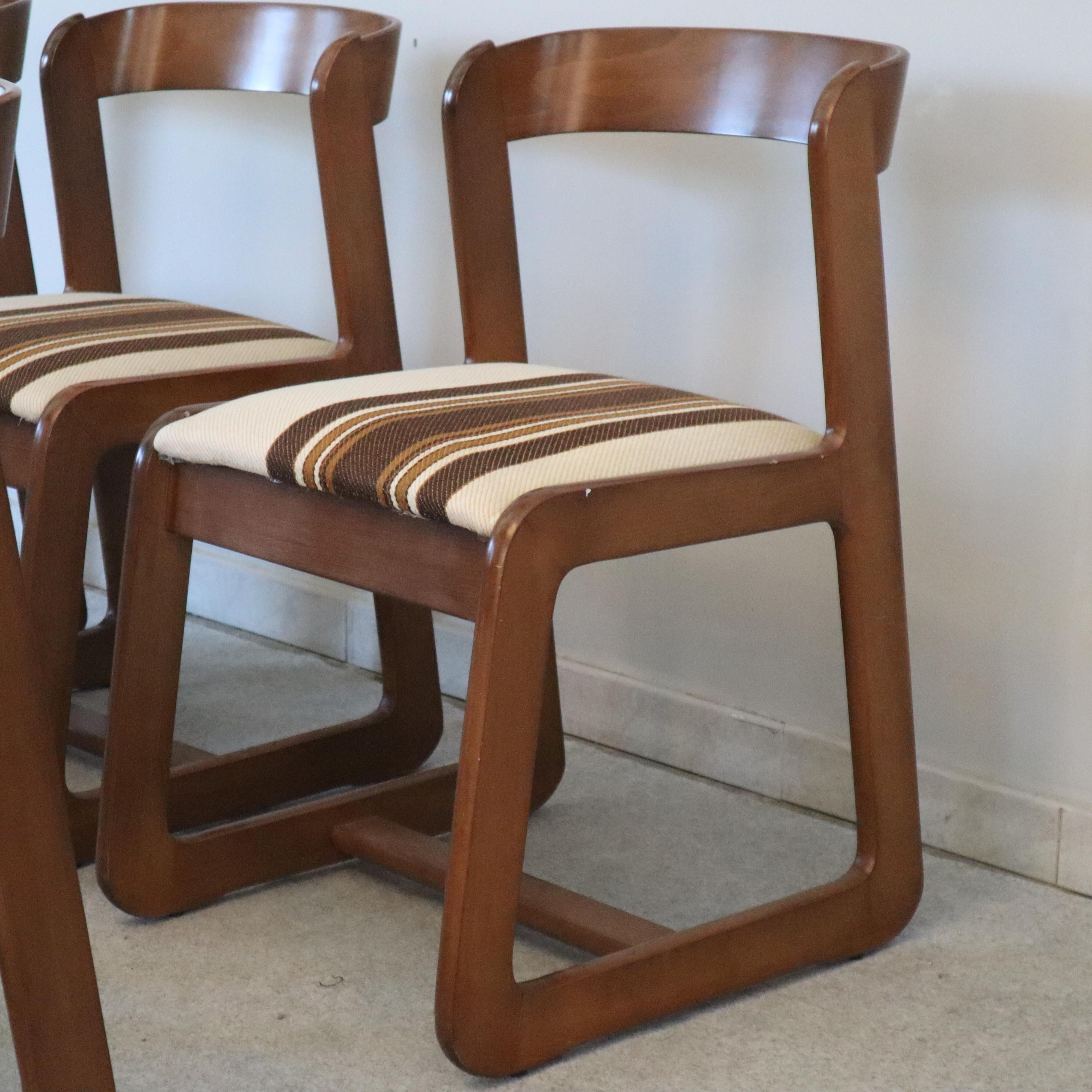 Six chaises en bois de Willy Rizzo pour Mario Sabot, Italie, années 1970 Bon état - En vente à Nicolosi, IT