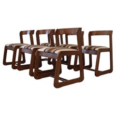 Mid-century modern six wooden chairs by Willy Rizzo for Mario Sabot, Italy 1970s