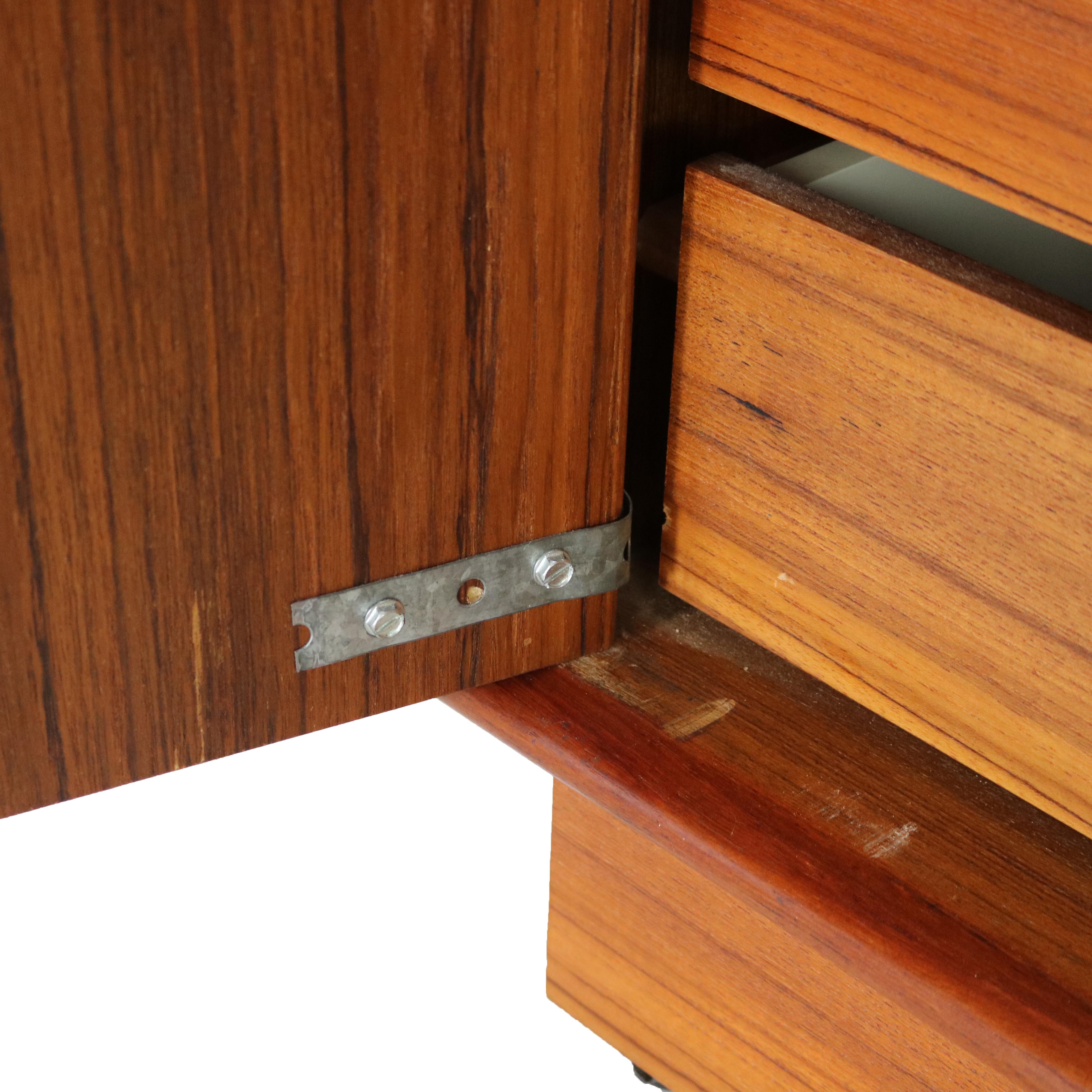 Mid Century Modern Danish Modern Teakwood Double Door Armoire 20thC For Sale 1