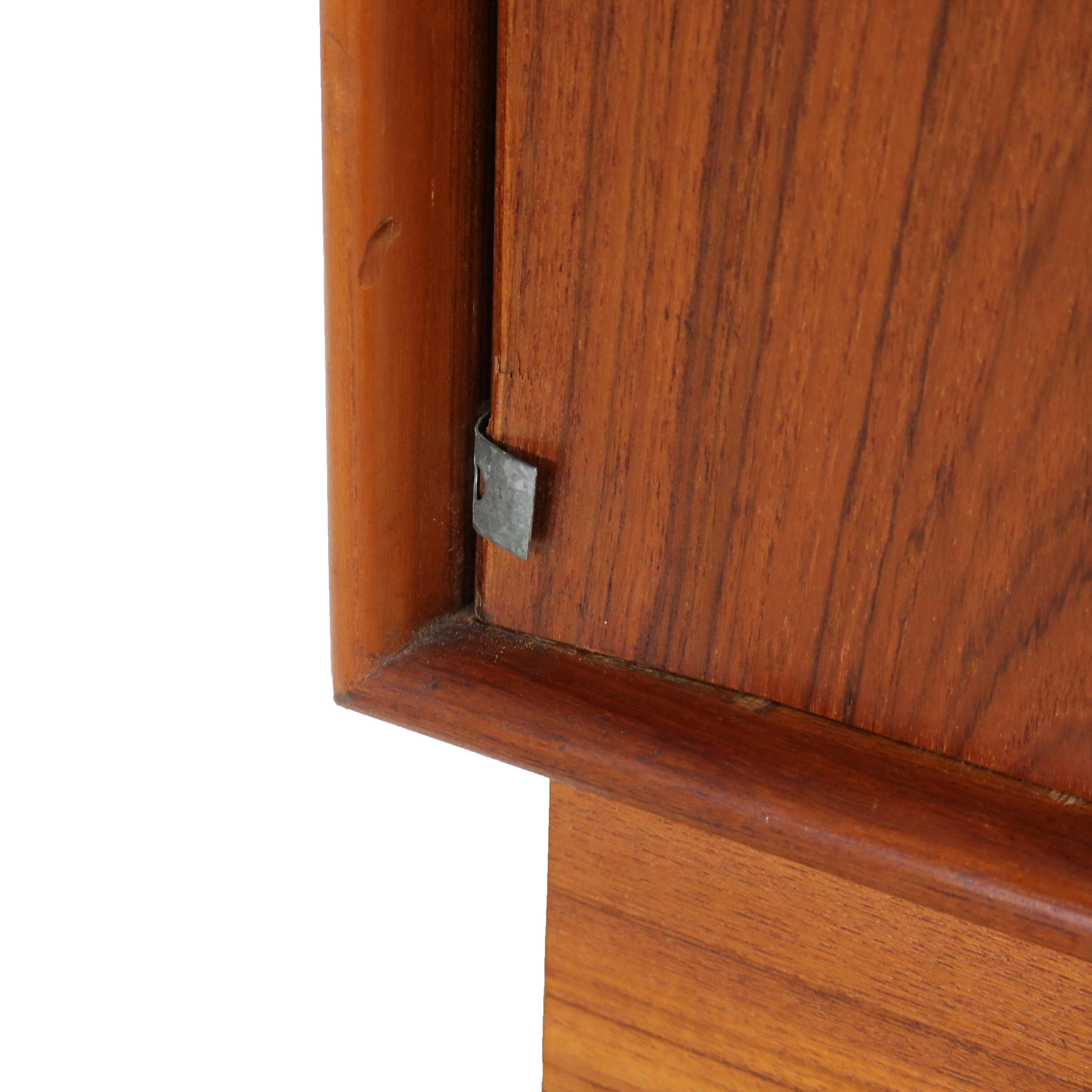 Mid Century Modern Danish Modern Teakwood Double Door Armoire 20thC For Sale 4