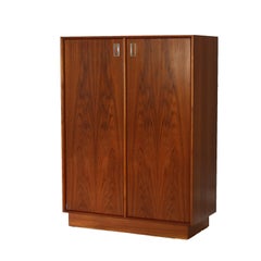 Mid Century Modern Danish Modern Teakwood Double Door Armoire 20thC