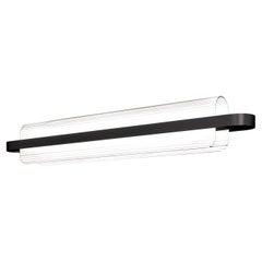 Modern Kundalini Saggia & Sommella Nami Led Reeded Glass Black Linear Pendant