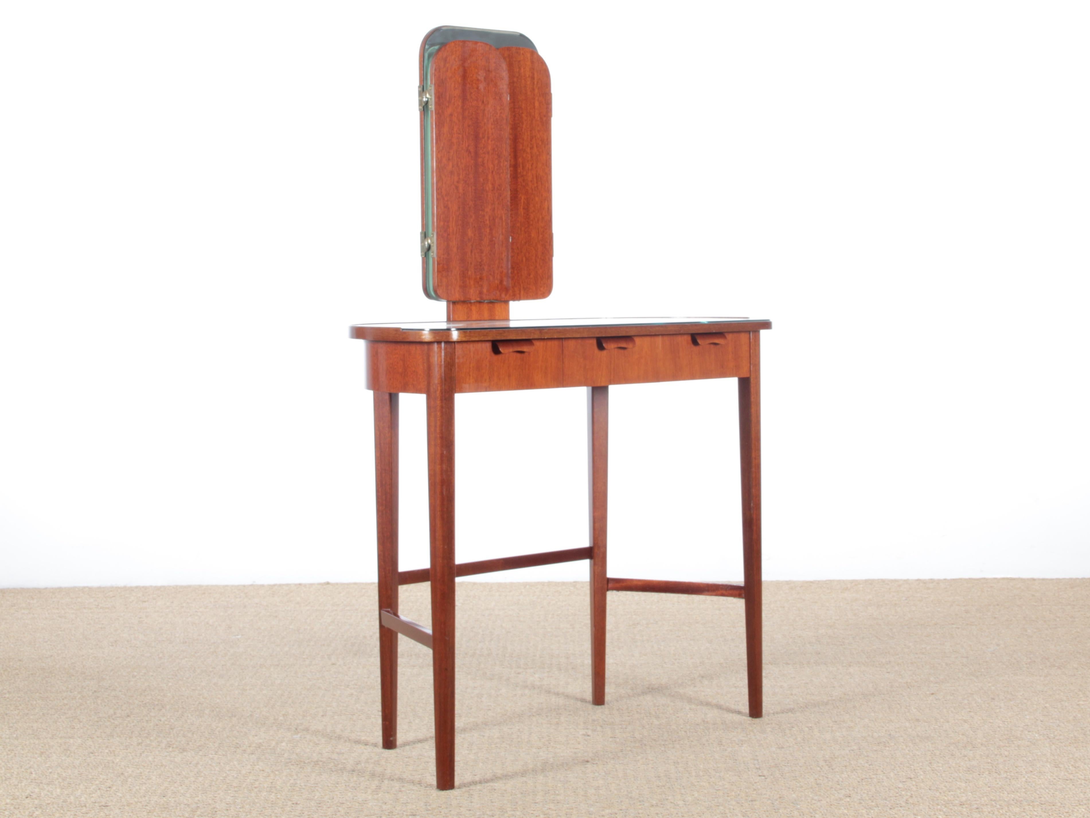 Mid Modern Scandinavian Vanity Dressing Table by Carl Malmsten In Good Condition In Courbevoie, FR