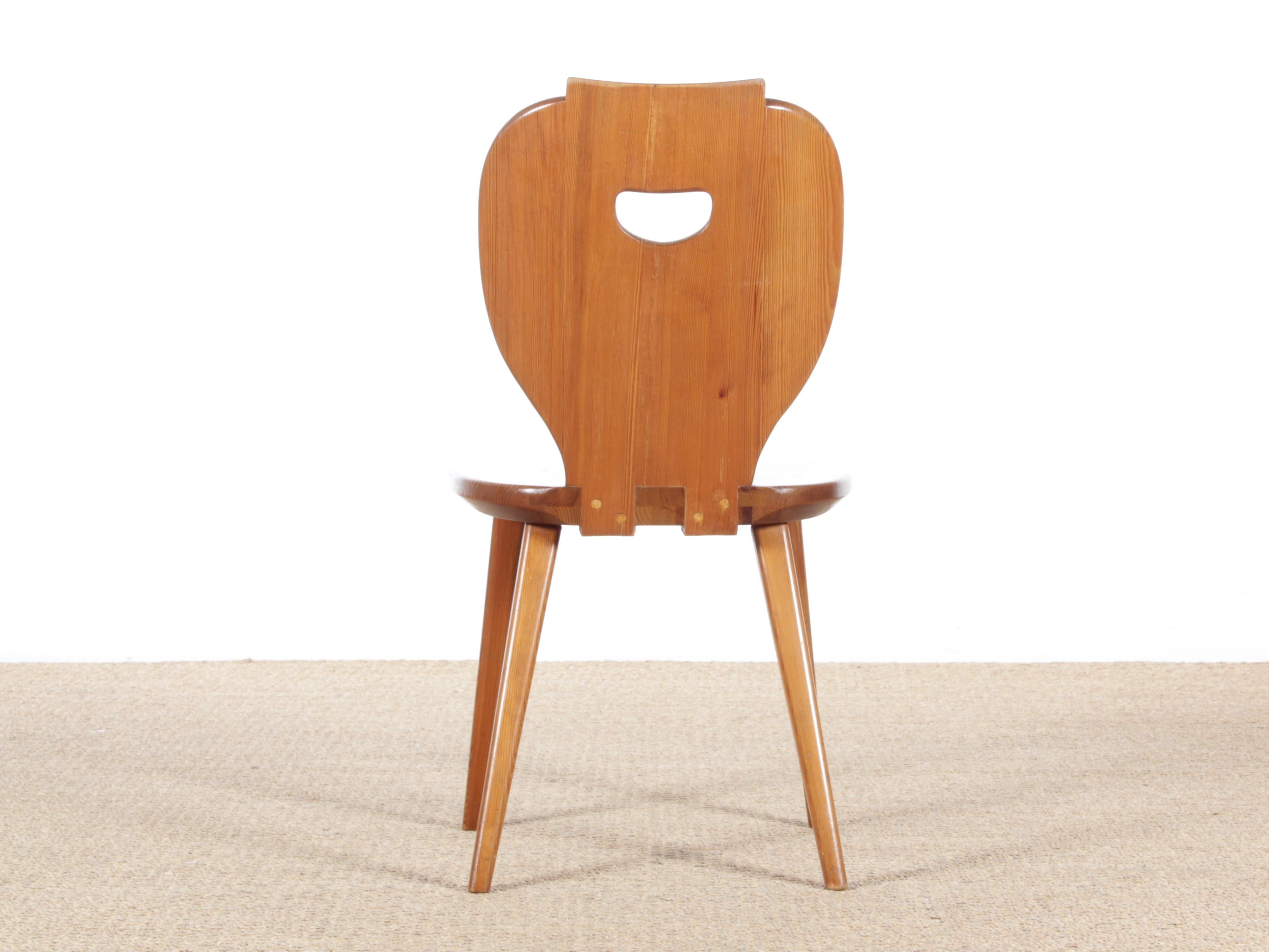 Mid Modern Scandinavian Visingsö Chairs in Pine by Carl Malmsten 1