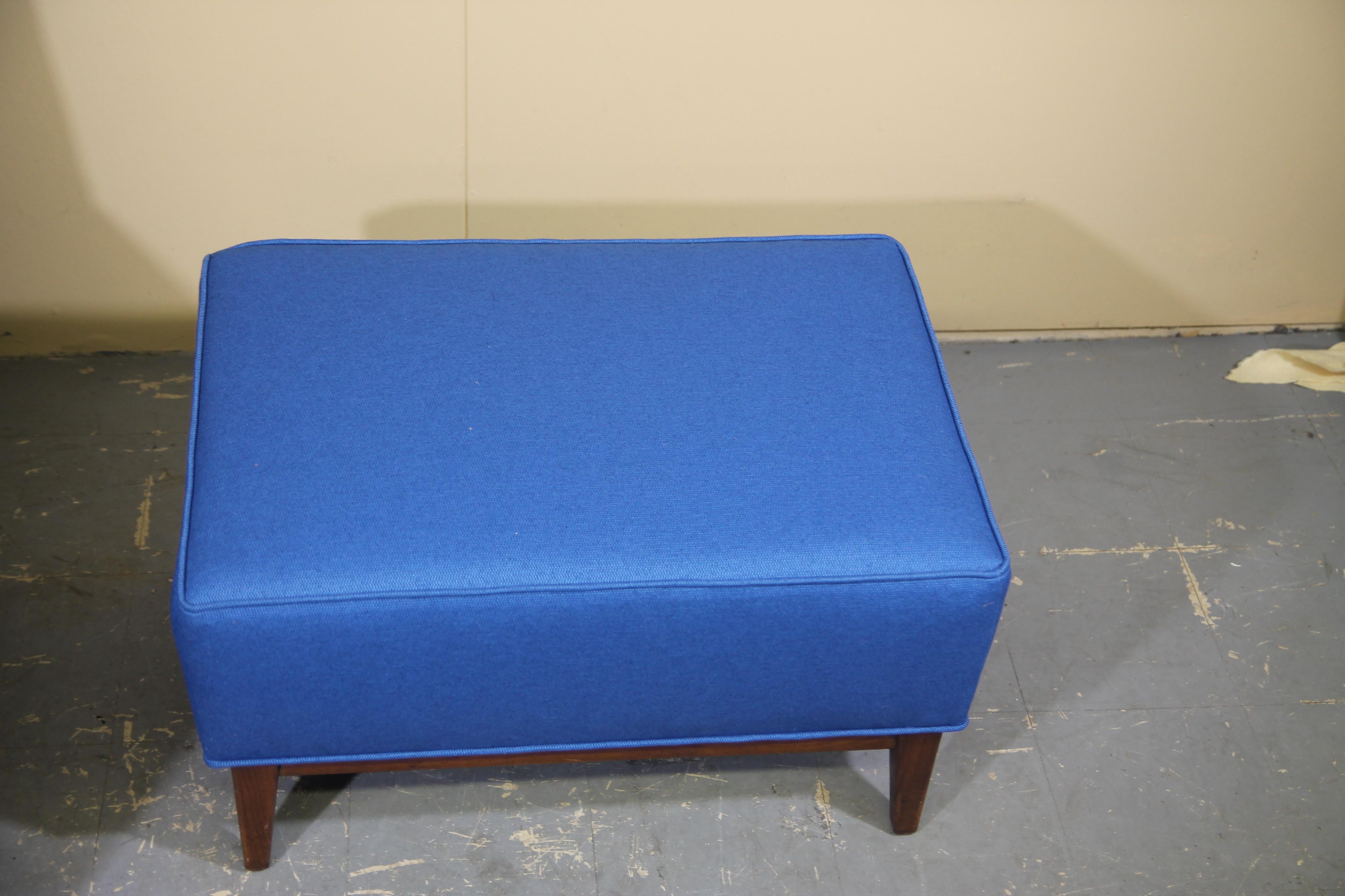 Mid-Modern Wing Back Chair and Ottoman with New Maharam Fabric 1