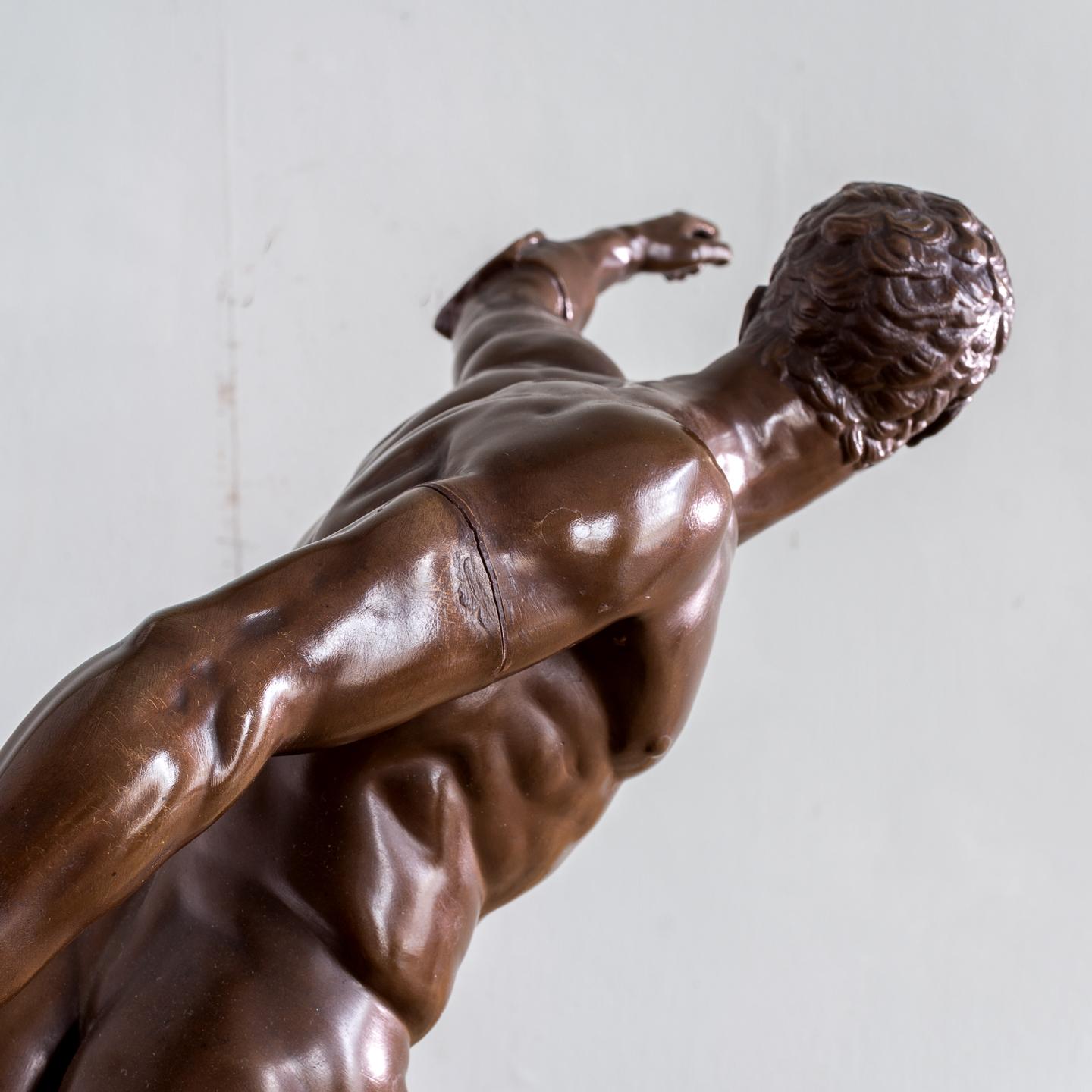Französische Bronzefigur des Gladiators von Borghese aus der Mitte des 19. Jahrhunderts im Angebot 5