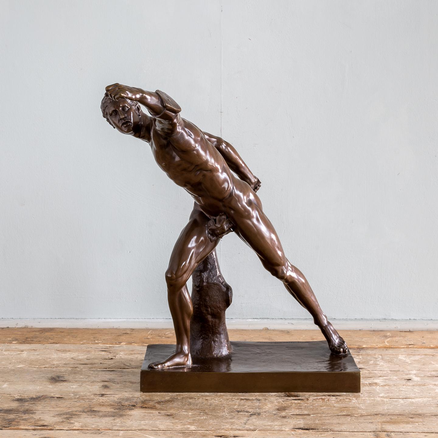 Romain classique Figure du gladiateur Borghèse en bronze français du milieu du XIXe siècle en vente