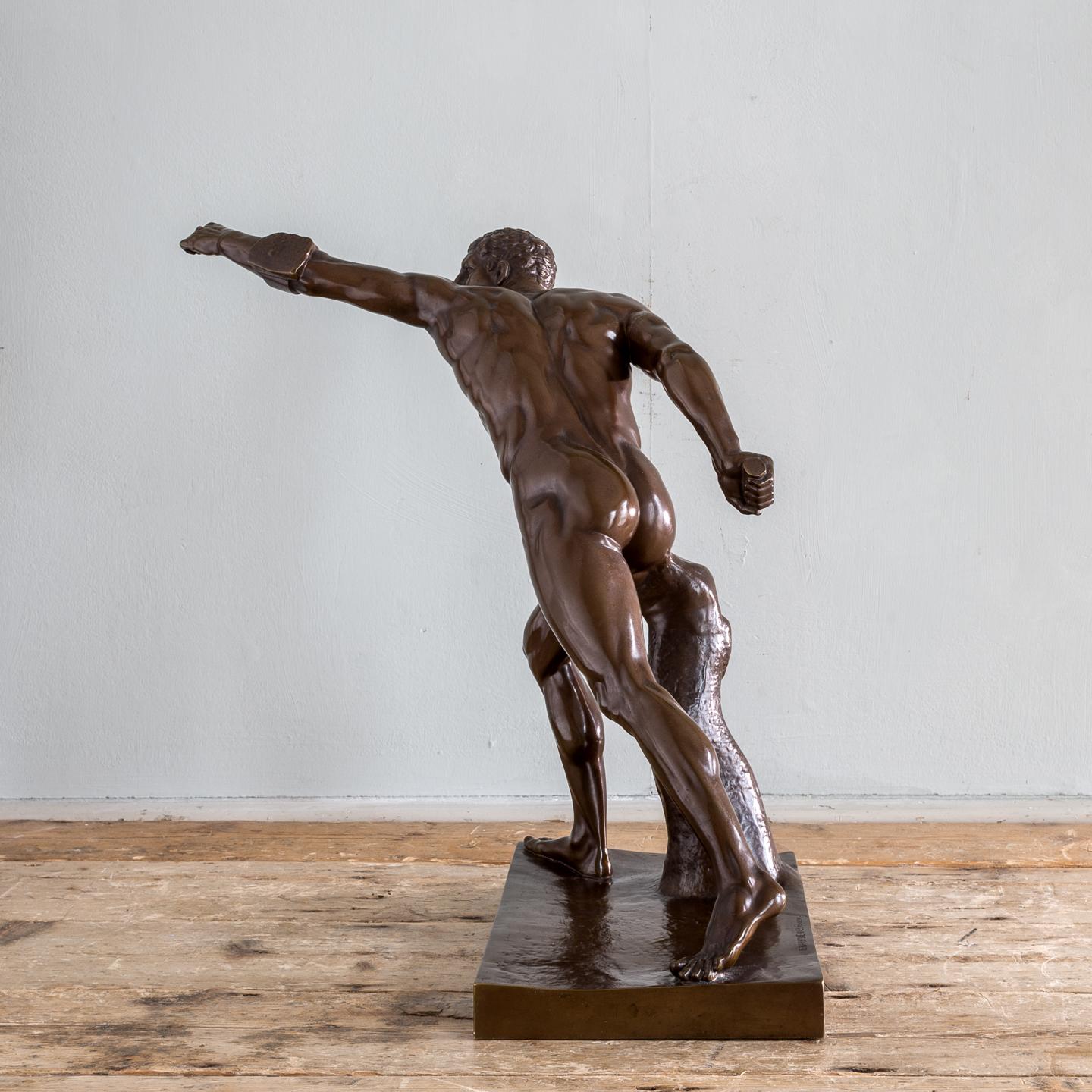 Figure du gladiateur Borghèse en bronze français du milieu du XIXe siècle Bon état - En vente à London, GB