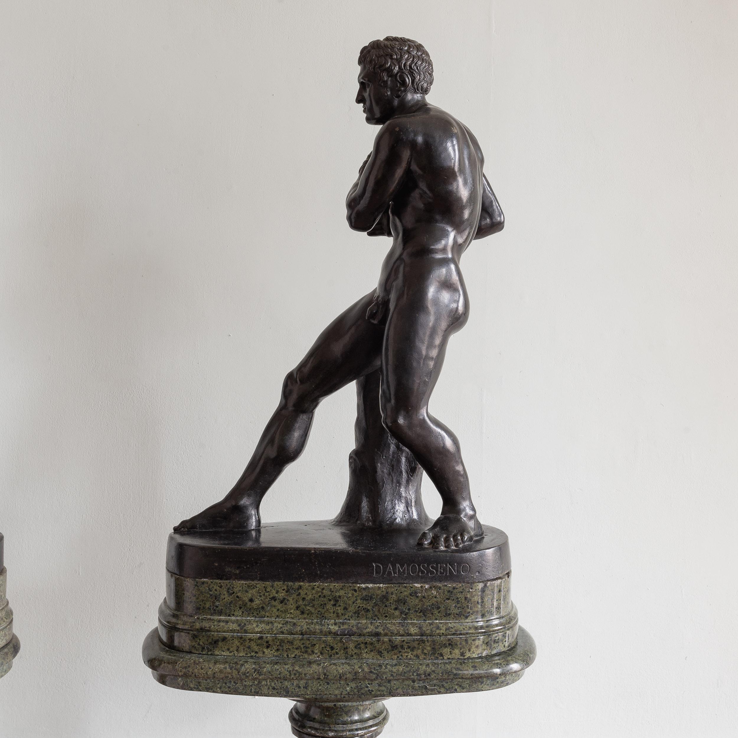 Romano classico Sculture in bronzo di Creugas e Damoxenes della metà dell'Ottocento italiano in vendita