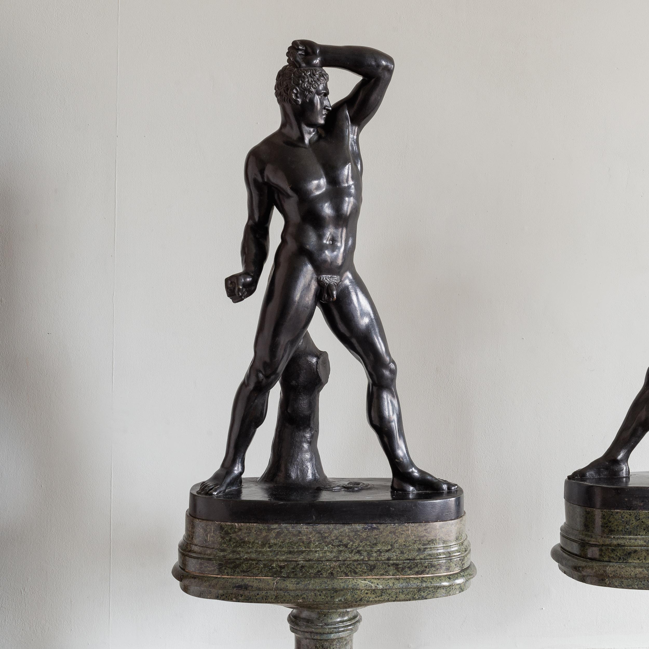 Italiano Sculture in bronzo di Creugas e Damoxenes della metà dell'Ottocento italiano in vendita