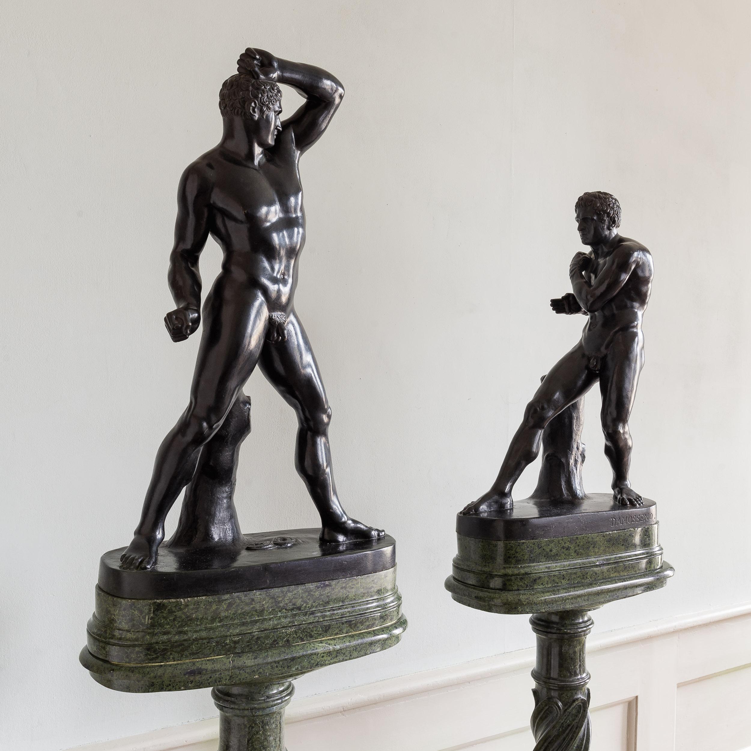 Bronzo Sculture in bronzo di Creugas e Damoxenes della metà dell'Ottocento italiano in vendita