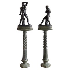 Mid-Nineteenth Century Italian Bronze Sculptures of Creugas and Damoxenes