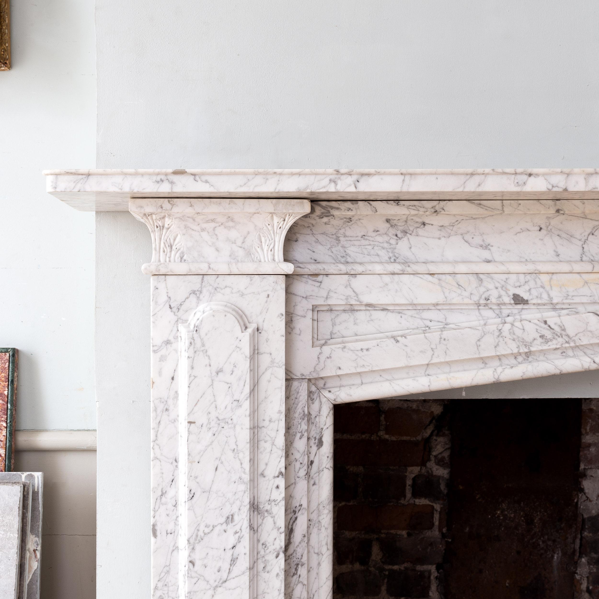 Early Victorian Mid-Nineteenth Century 'Old English' Marble Fireplace